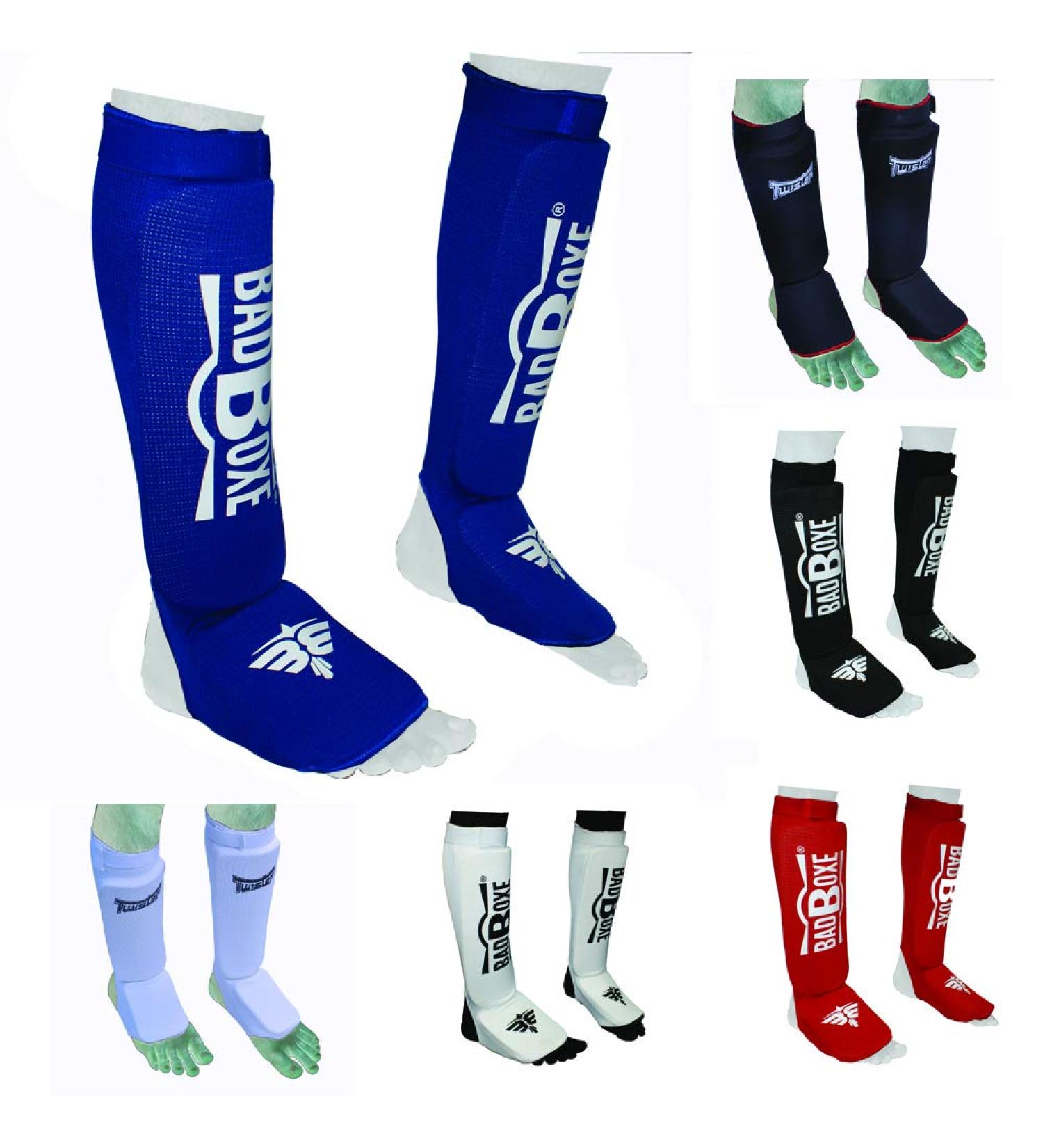 Twister Elastic Cloth Shin Guards - Blue/White (Large/X-Large) - Ideal for Boxing, Kickboxing, MMA, and More - Buy Online on SooperMarket.com