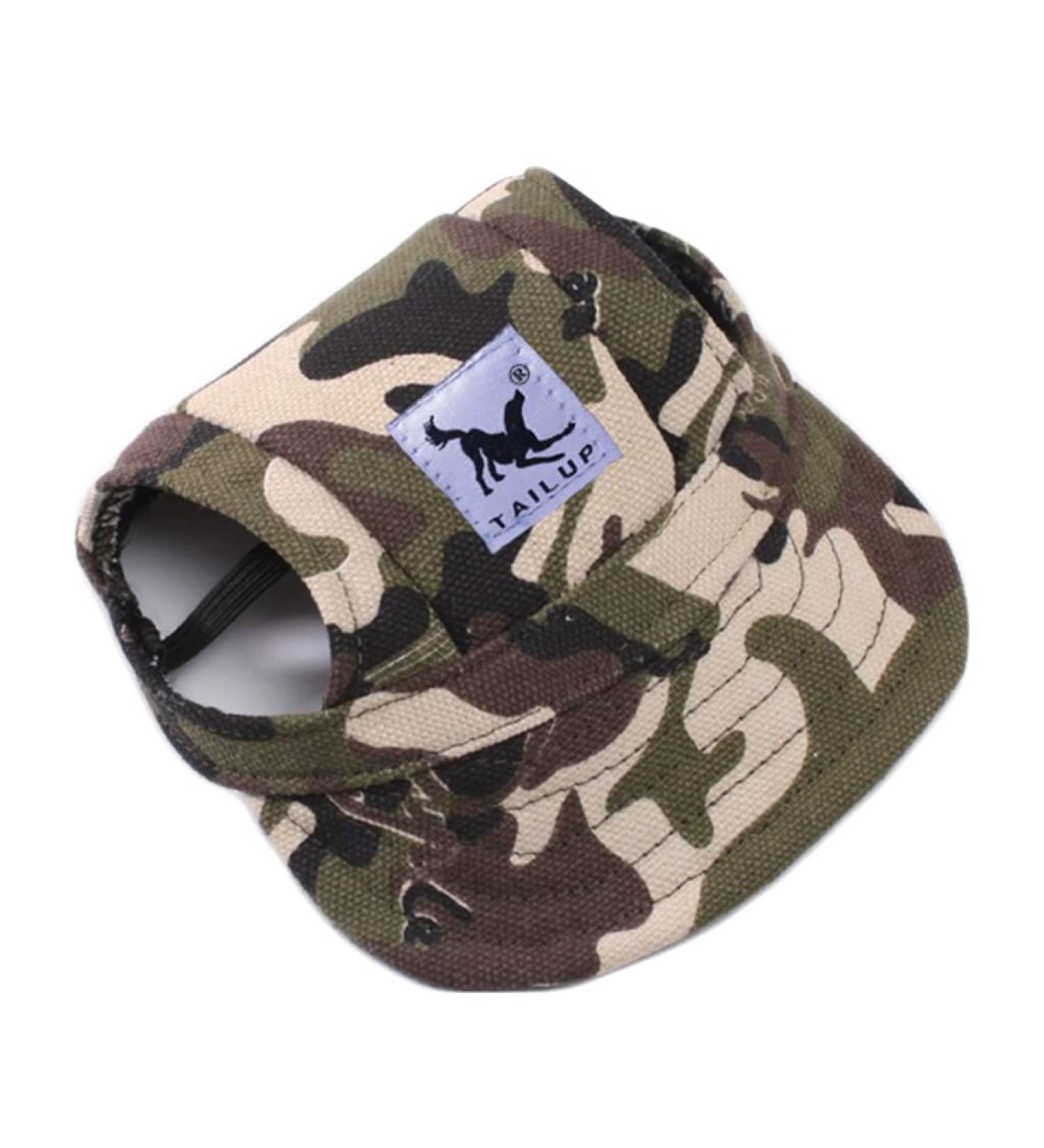 Bbeart Camouflage Pet Hat - Sports Cap with Ear Holes & Chin Straps for Medium & Large Dogs (XL) - Stylish Leisure Visier & Sun Protection - Buy Online on SooperMarket.com