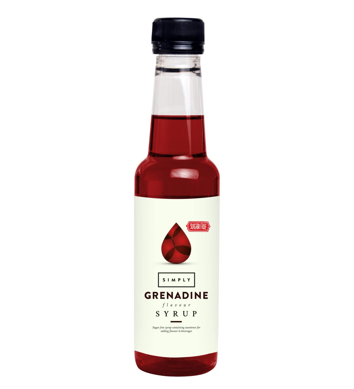 Simply Sugar Free Grenadine Syrup Low Calorie Vegan & Nut Free Flavoured Syrup for Coffee Cocktails & Baking (250ml) Grenadine 250 ml (Pack of 1)