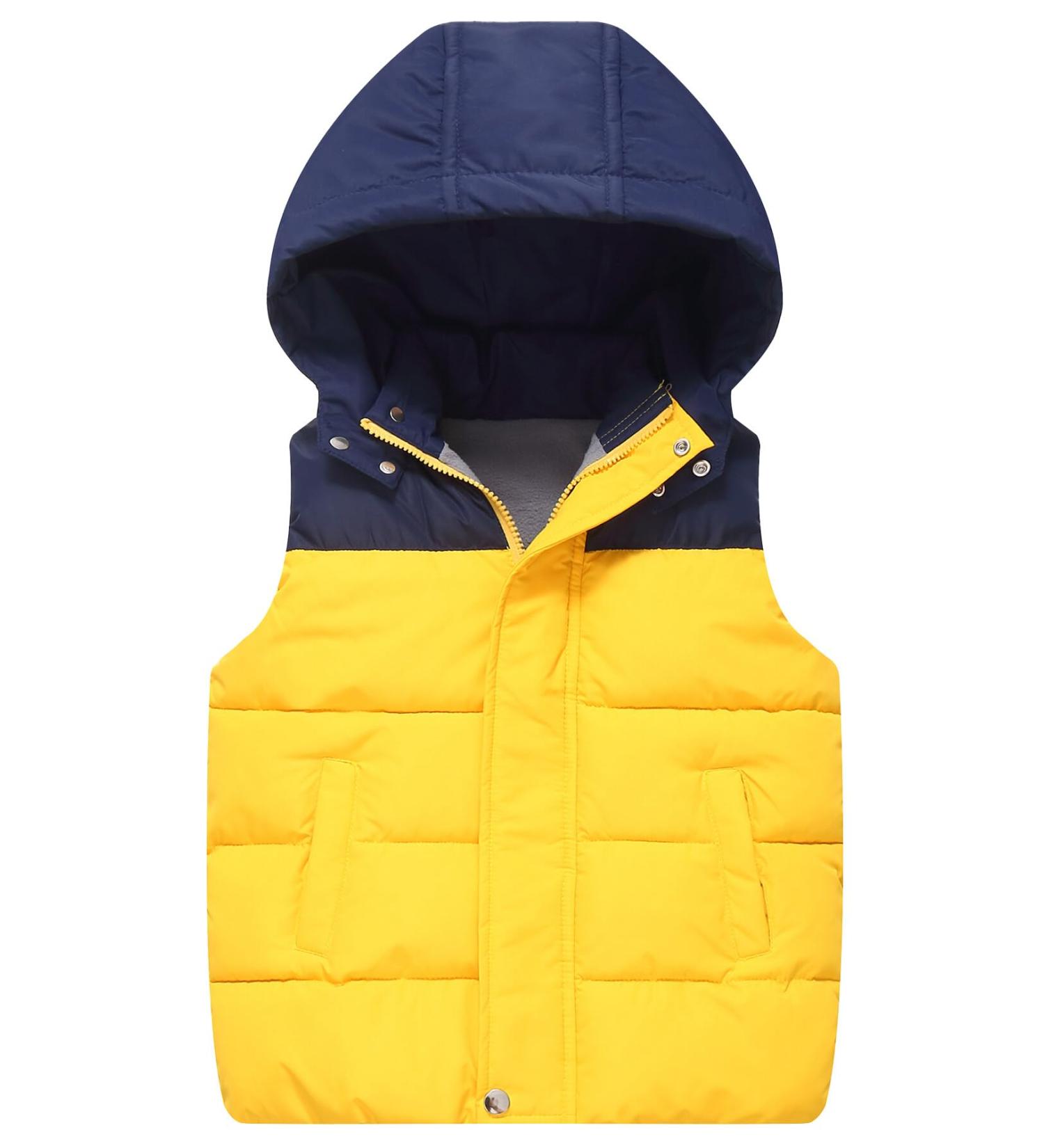Happy Cherry Kids' Hooded Puffer Vest - Lightweight, Water Resistant Winter Jacket for Boys and Girls, Windproof Down Vest - 3-13 Years (12-13 Years, Yellow) - Buy Online on SooperMarket.com
