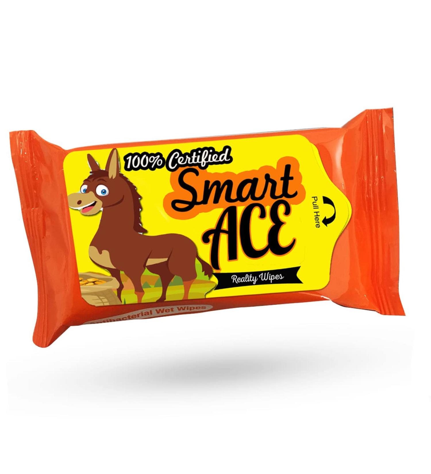 Smart Ace Reality Wipes - Funny Donkey Gag Gift for Teens & Adults - Travel Size - Perfect for International Shipping - Buy Online on SooperMarket.com