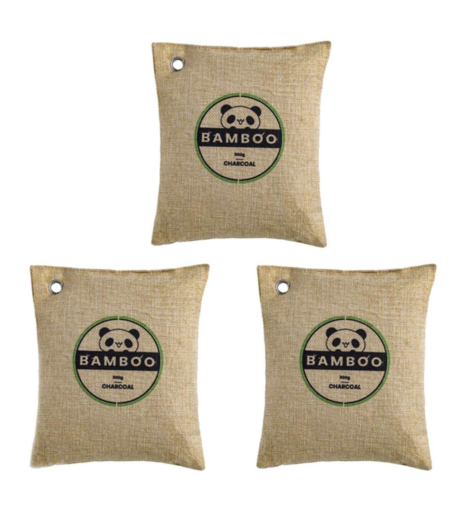 Buy Bamboo Coal Air Purification Bags - Activated Carbon Smell Absorbers for Home & Car (3 Pack 500g Each) - Natural Moisture Fresheners - Buy Online on SooperMarket.com