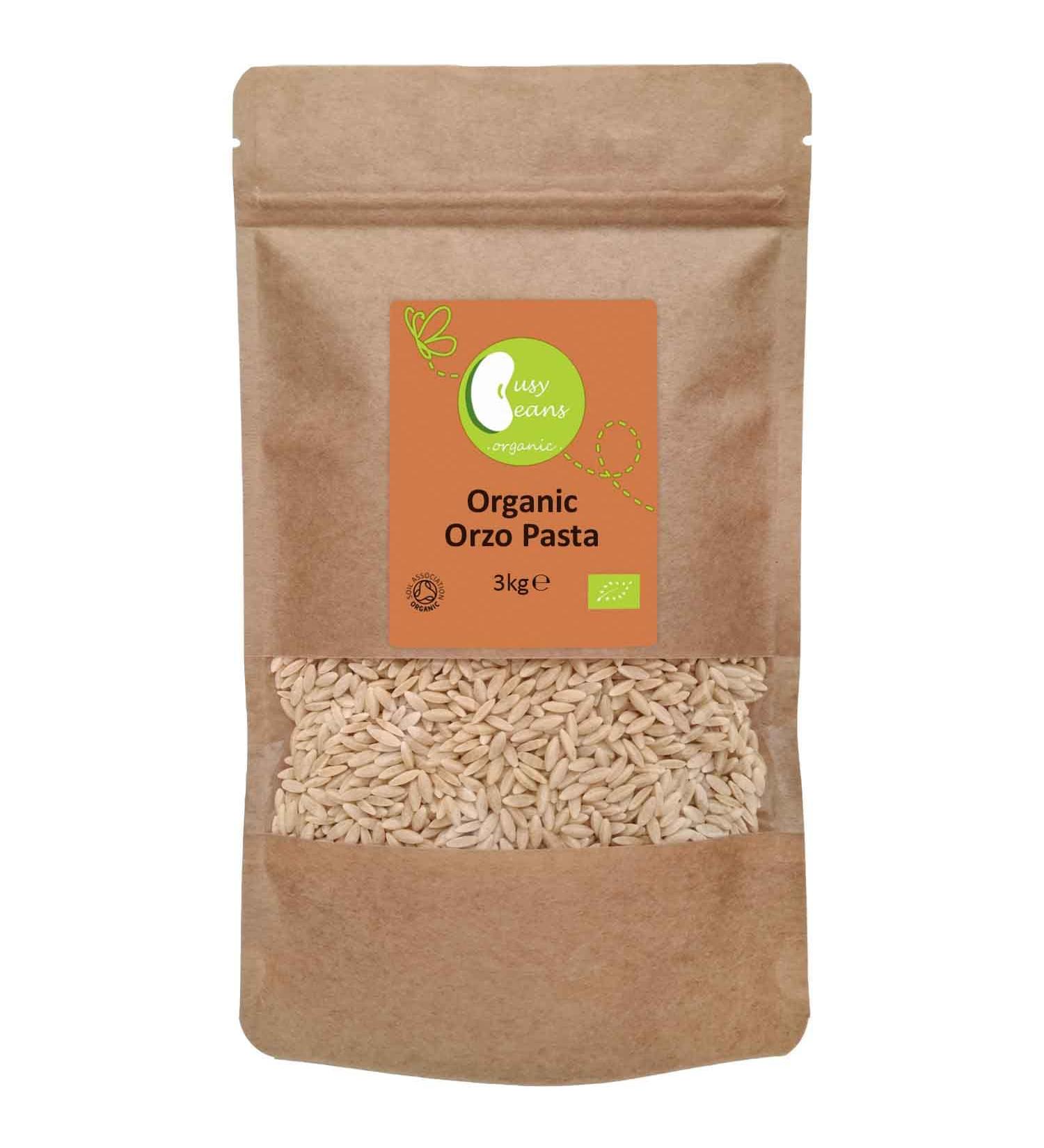 Organic Orzo Pasta - Certified Organic - by Busy Beans Organic (3kg) - Buy Online on SooperMarket.com