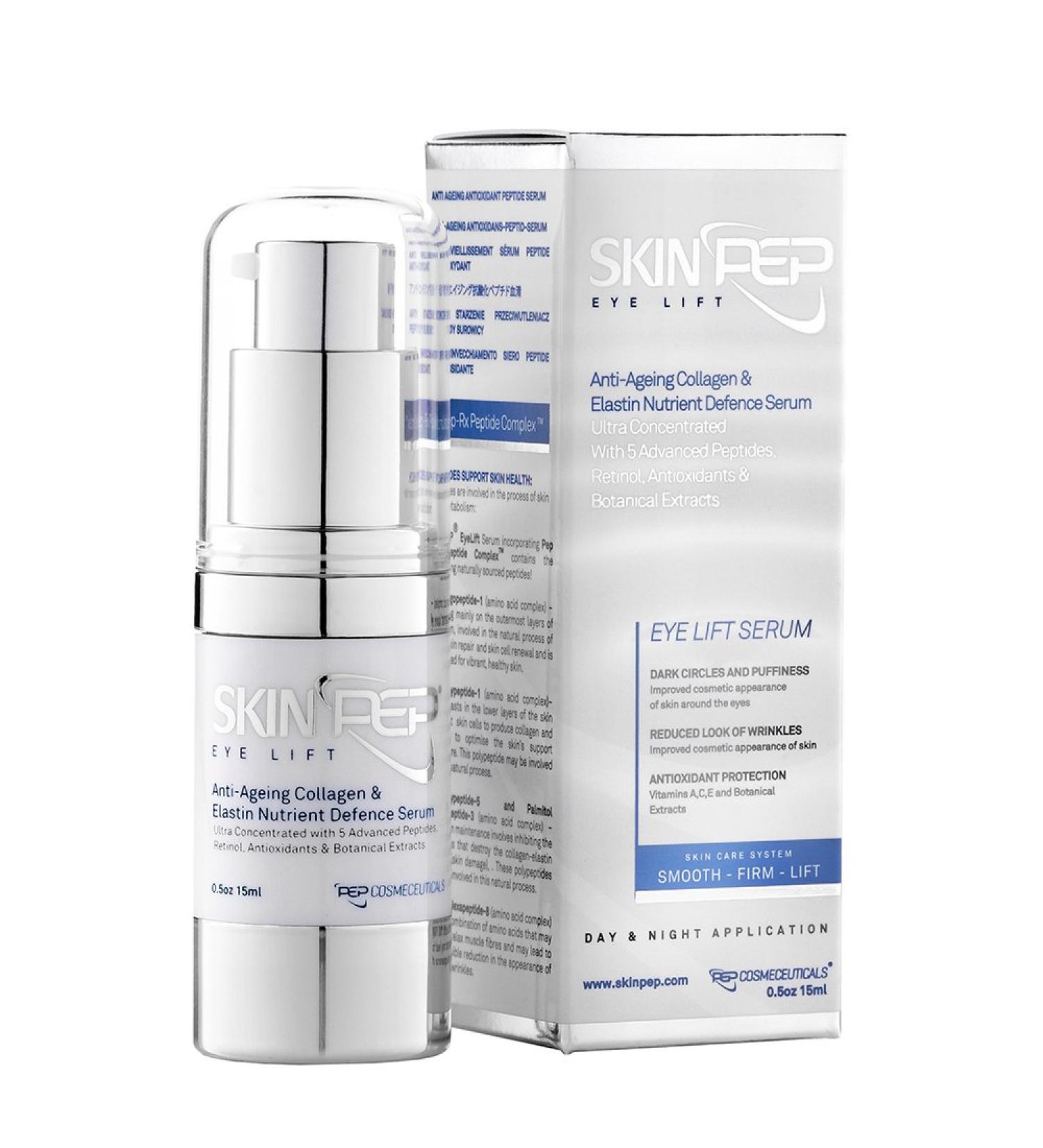 SkinPep Eye Lift 15 ml - Anti-Ageing Collagen Elastin Nutrient Defense Serum Ultra Retinol Antioxidants - SkinPep Best Choice For Premium Quality Eye Lift