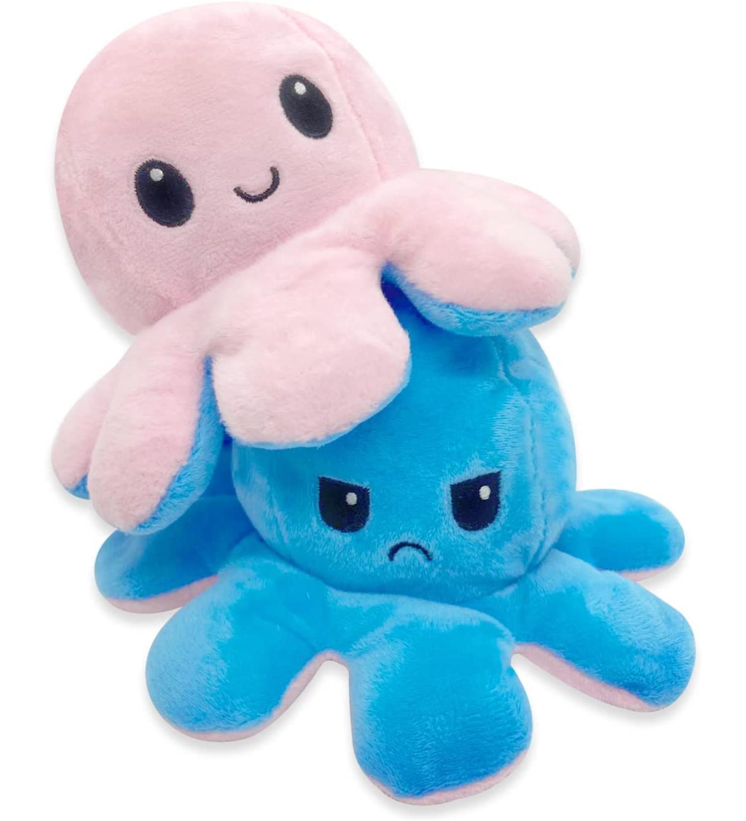 FASTEXX Octopus Reversible Plushies - Double-Sided Flip Mood Octopus Plush - Sweet Gift for Kids, Friends & Family - Pink/Blue - Buy Online on SooperMarket.com