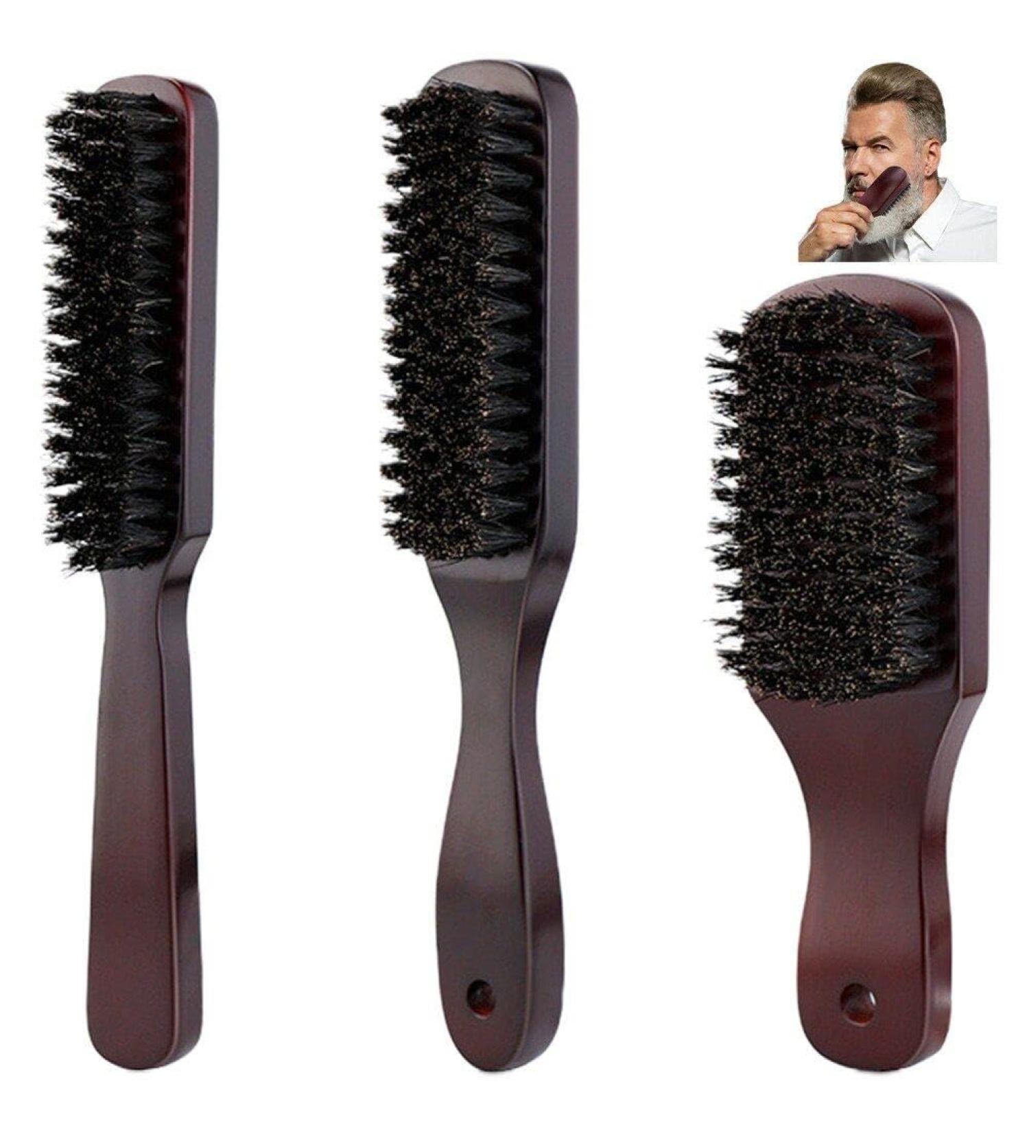 Shop Men's Wooden Beard Brush - Boar Bristle Mustache & Hair Styling Comb for Grooming | International Shipping Available - Buy Online on SooperMarket.com