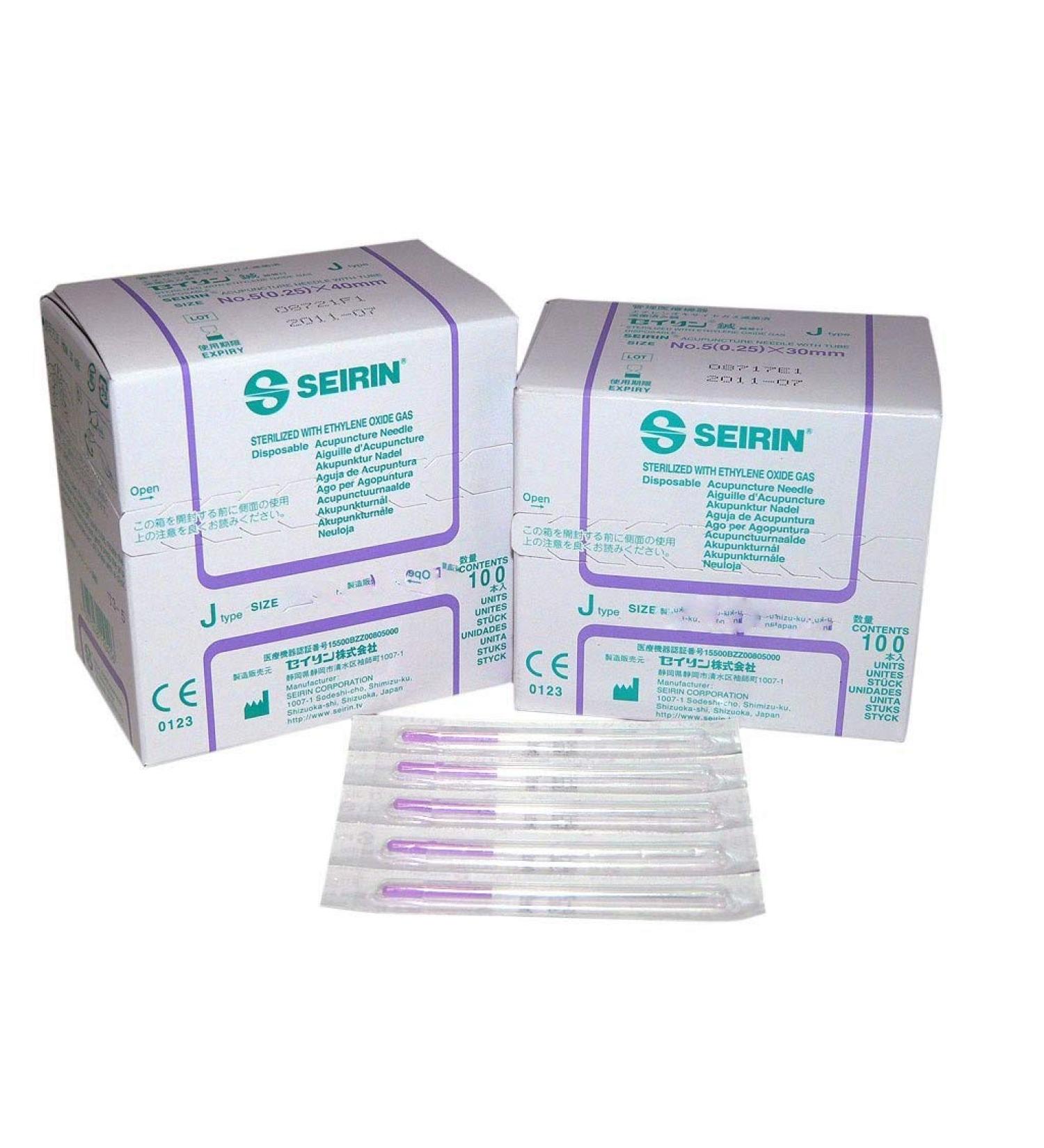 SEIRIN J-TYPE (2 X 100 Needle Boxes) (0.3mm X 40mm (Gauge X Length))