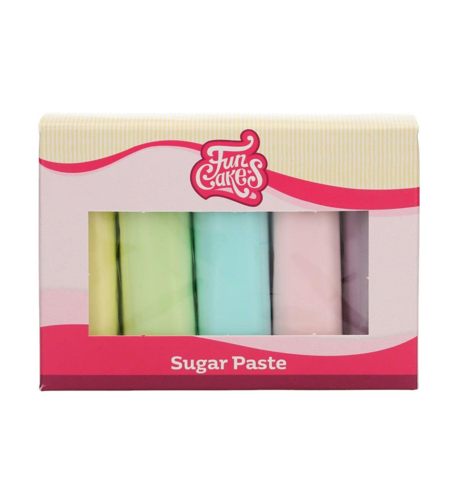 Funcakes Fondant MultiPack Pastel Colors - Easy to Use Smooth & Flexible Cake Decorating | Halal Kosher Gluten-Free | 5 x 100g - Buy Online on SooperMarket.com