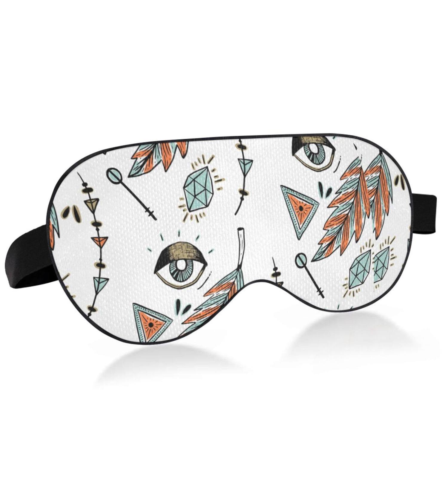 Haskirky Light Blocking Eye Mask for Adults - Breathable and Adjustable for Travel, Yoga, Meditation - Deep Sleep Goodies Vintage Bohemian Design - Buy Online on SooperMarket.com