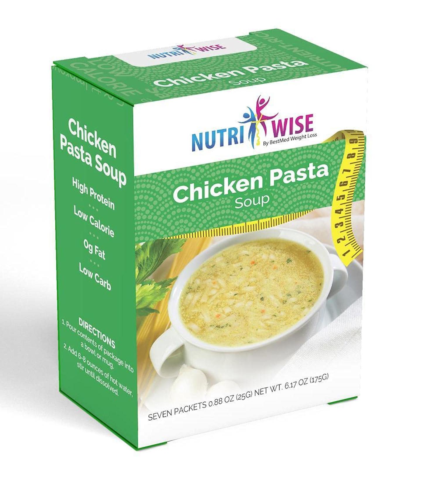 NutriWise Chicken Pasta High Protein Diet Soup (7/Box) - Shop Now - Buy Online on SooperMarket.com