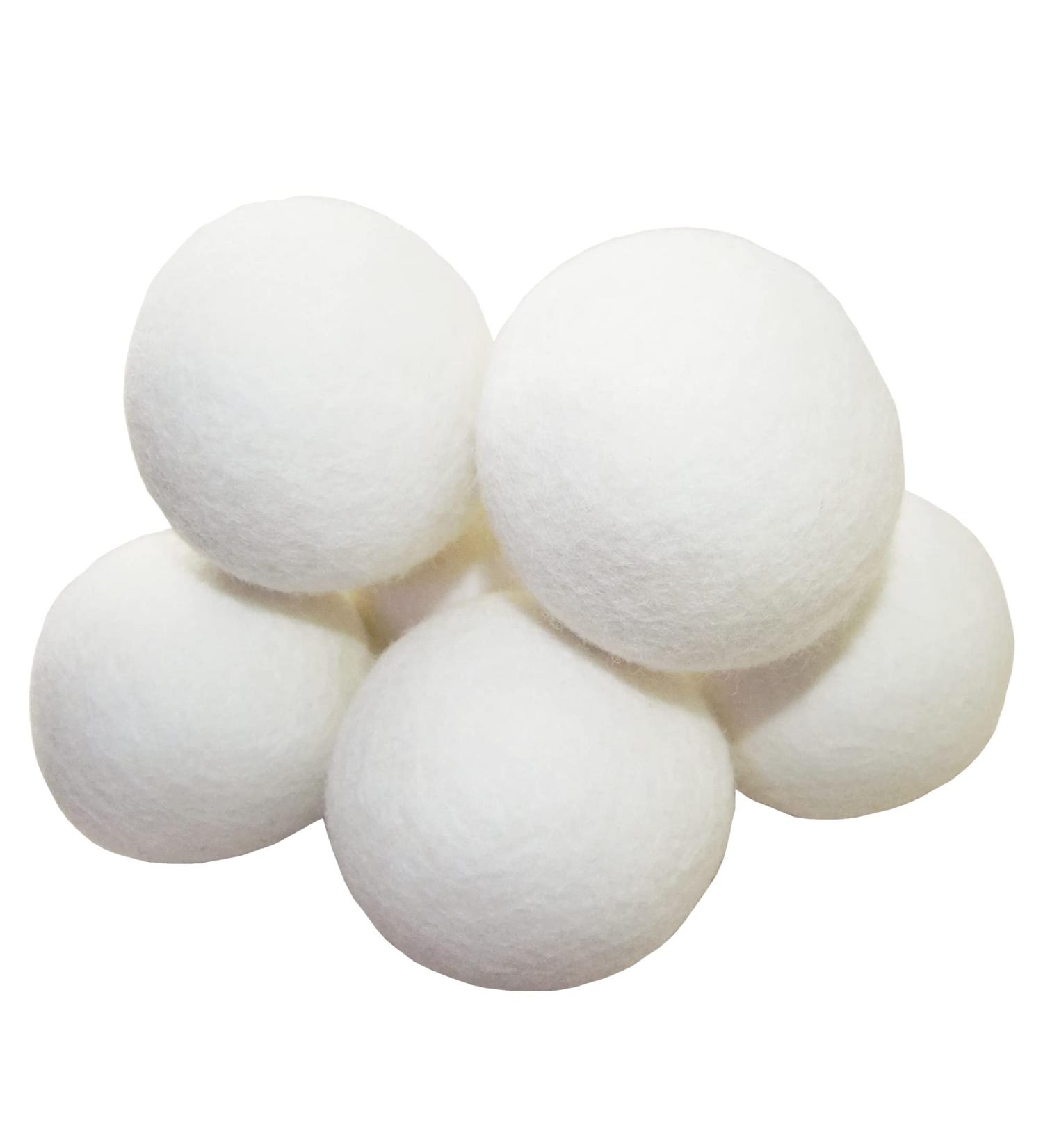 Wool Dryer Balls XL Pack of 6 - Reusable Organic Fabric Softener for Laundry - Baby Safe & Anti Static - Reduces Wrinkles & Cling - Buy Online on SooperMarket.com