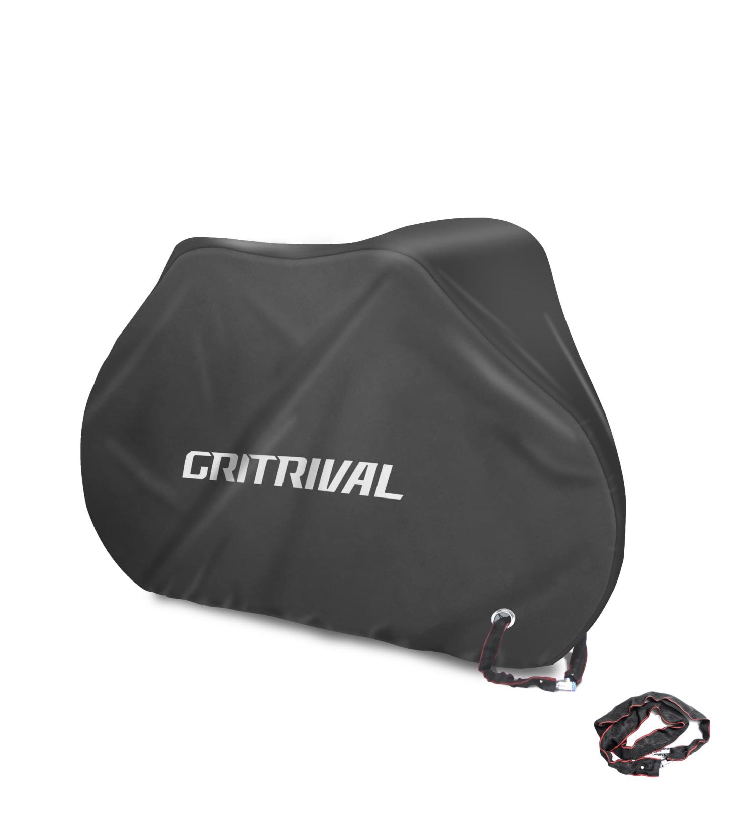 GRITRIVAL Waterproof Bike Cover with Bike Rack Chain Lock - Black (Large) | Outdoor Storage | 3 Colors | 2 Sizes - Buy Online on SooperMarket.com