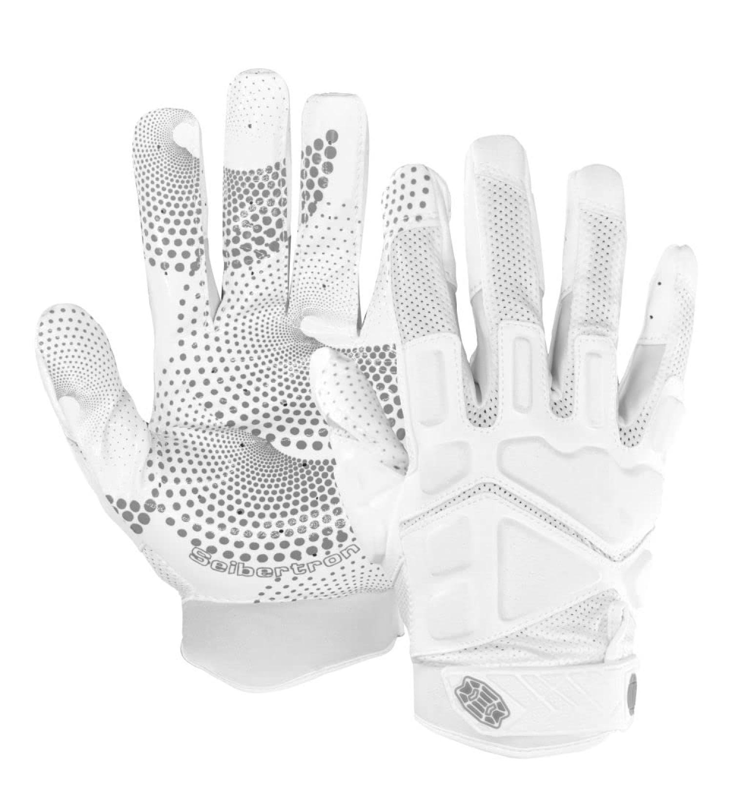 Seibertron G.A.R.G 2.0 Gel Filled Anti-Impact Ultra-Stick Football Gloves for Youth & Adults - White Size L | International Shipping Available - Buy Online on SooperMarket.com