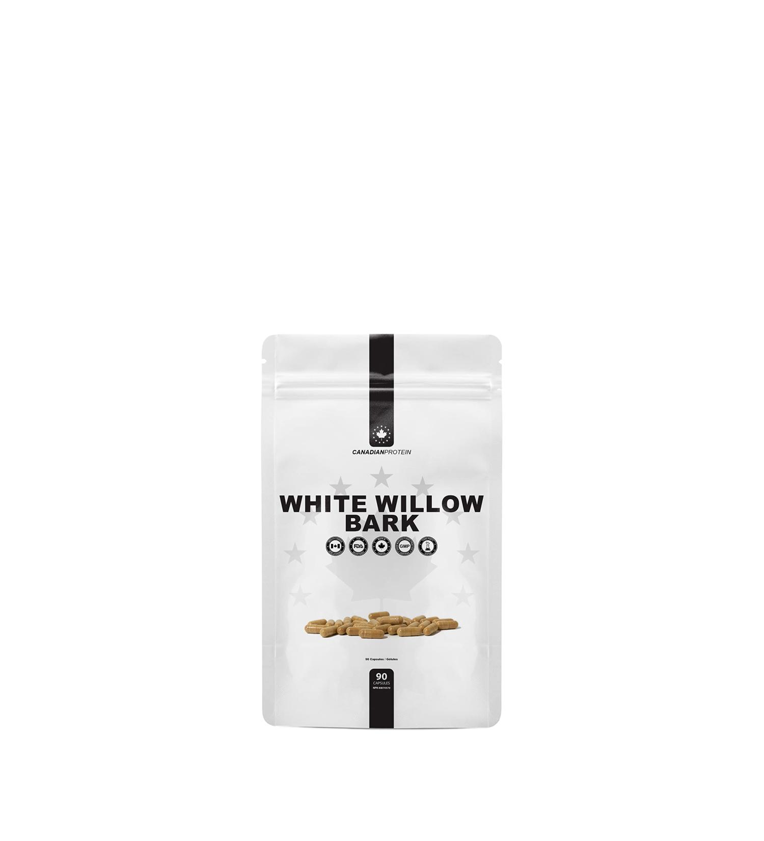 Canadian Protein White Willow Bark 500mg Capsules | 90 Capsules | Treats Arthritis Bursitis Headaches Migraines Anti-Inflammatory Herbal Pain Reliever & Joint Supplement