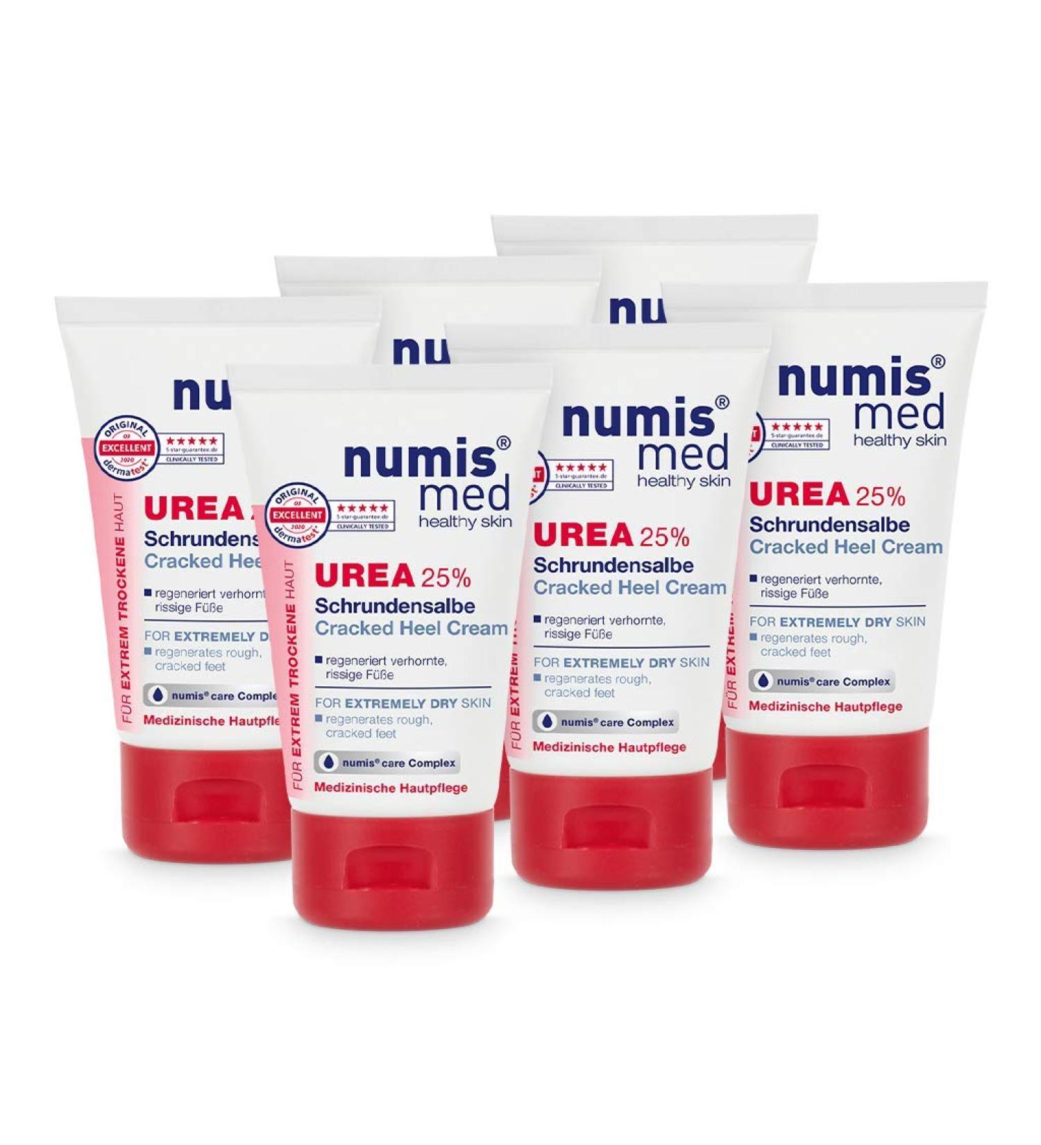 Numis Med Wirring Ointment 25% Urea - 6 Pack Vegan Foot Cream for Cracked Skin - Silicone & Paraben Free Foot Care (6x 50 ml) - Buy Online on SooperMarket.com