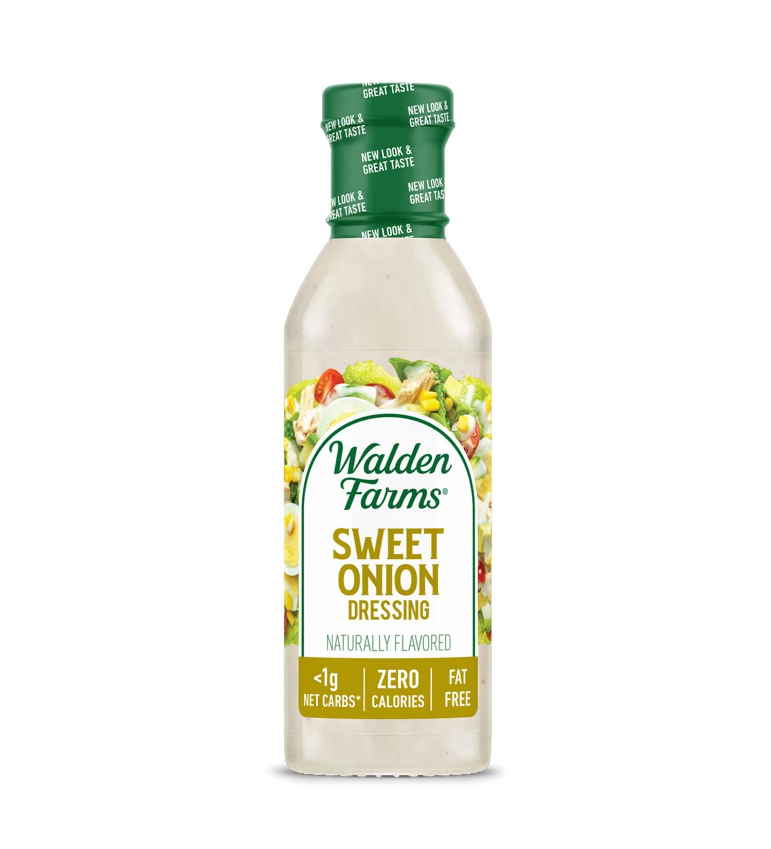 Walden Farms Sweet Onion Dressing 12 oz - Sugar-Free, Keto-Friendly Salad Topping - Smooth & Creamy Condiment - 0g Net Carbs - 1-Pack - Buy Online on SooperMarket.com