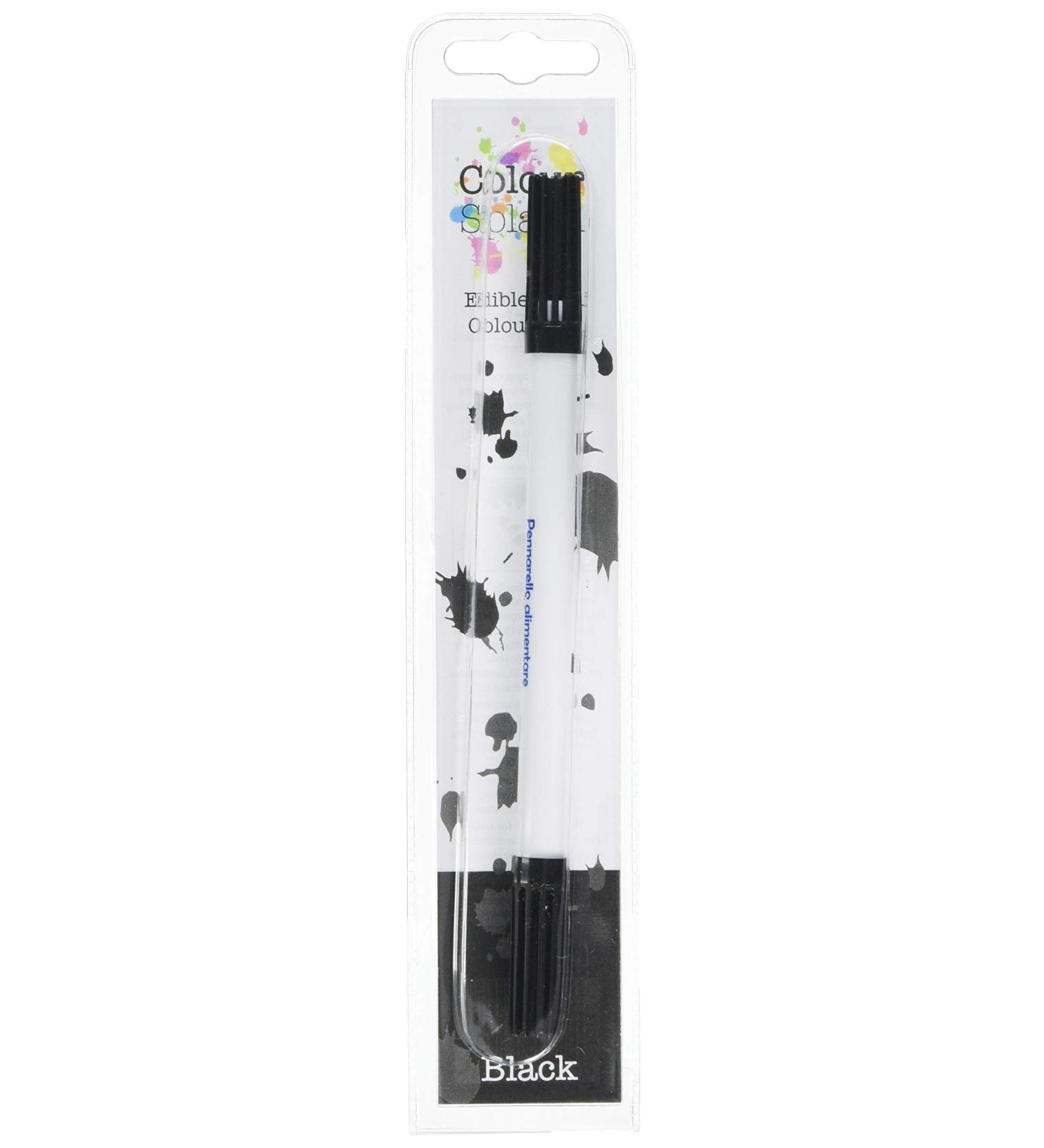COLOUR SPLASH Edible Food Colouring Pen Dual Tip Icing Pens - Black 2ml | Food-Safe Paint Markers for Cakes & Cupcakes - Buy Online on SooperMarket.com