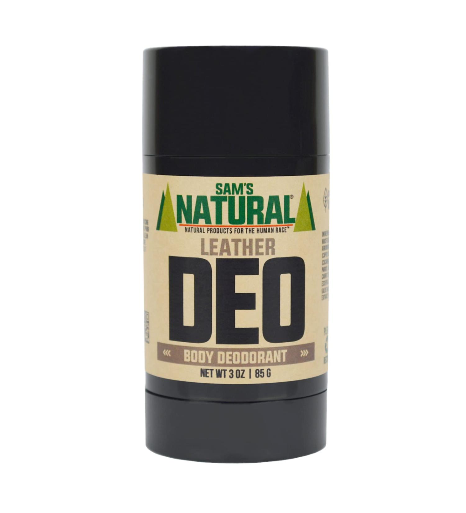 Sam s Natural Deodorant - Leather - Aluminum Free DEO - No phthalates parabens sulfates or dyes - Made in New Hampshire - For Men Women Unisex - Vegan Cruelty Free - 3 oz - Buy Online on SooperMarket.com