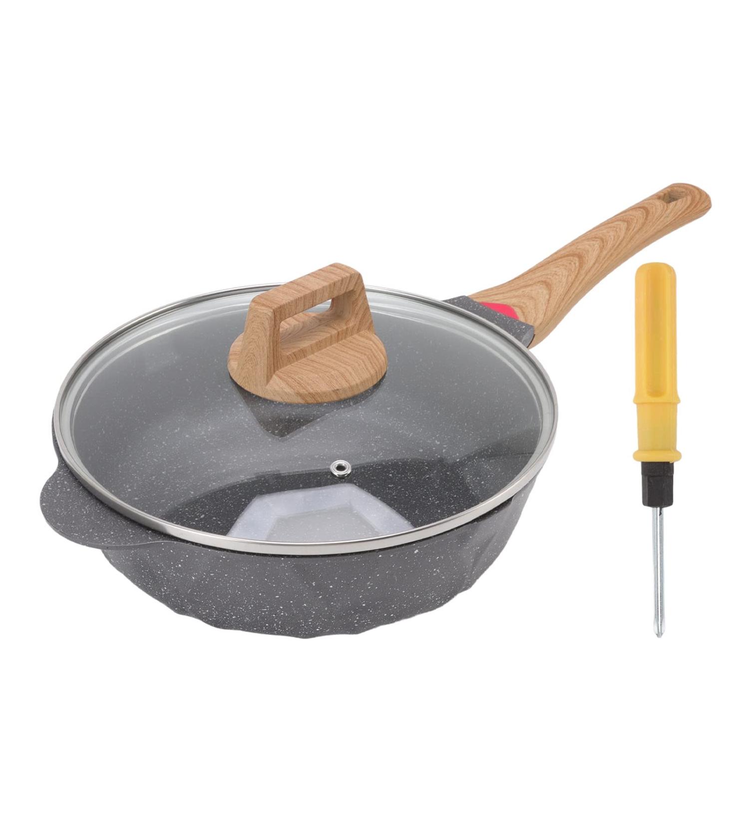 DELURA Frying Pan Skillet Dishwasher Safe Scalding Proof Handle Alloy Skillet Pan for Induction Cooker Gas Stove (Size : 28CM) - Buy Online on SooperMarket.com