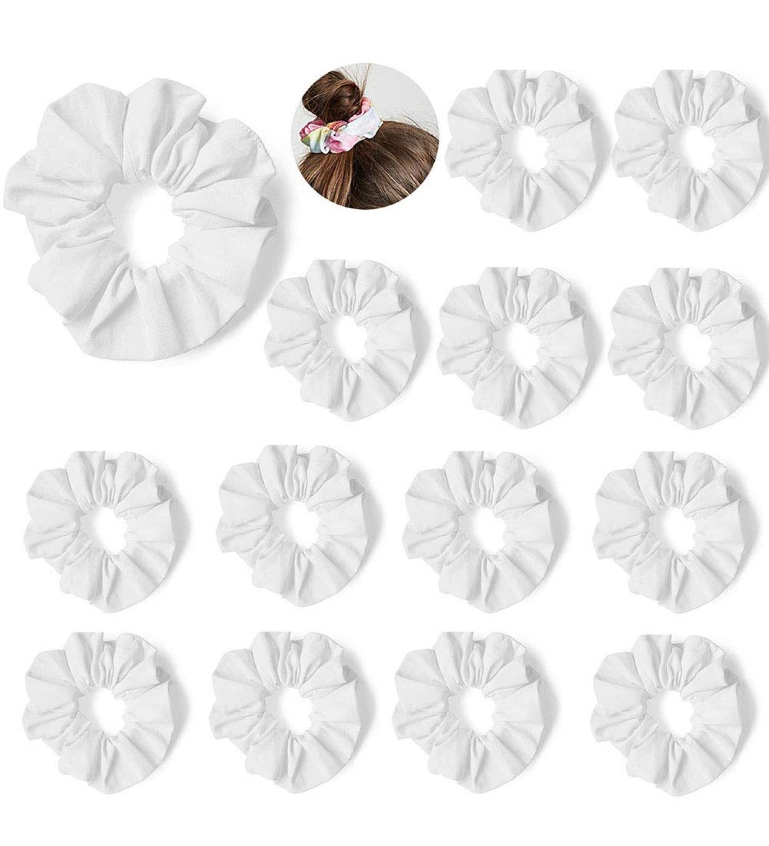 15pcs Strong Hold White Hair Ties & Headbands - Elastic Cotton Ponytail Bands | Hair Accessories for All Styles - Buy Online on SooperMarket.com