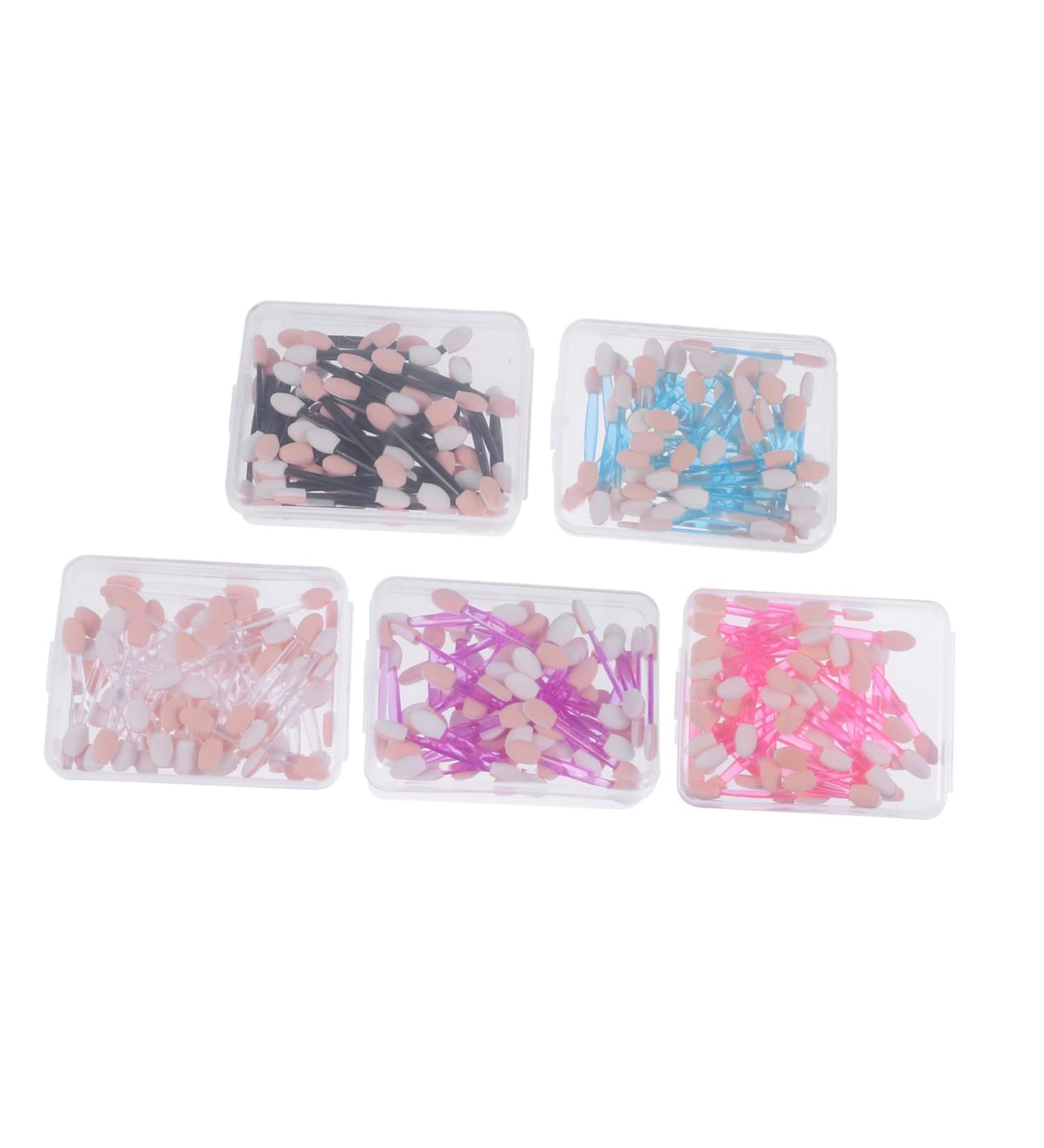 Mikinona 5 Boxes Double Ended Eyeshadow Brush Sponges Makeup Sponge Applicator Cream Applicator Plastic - Buy Online on SooperMarket.com