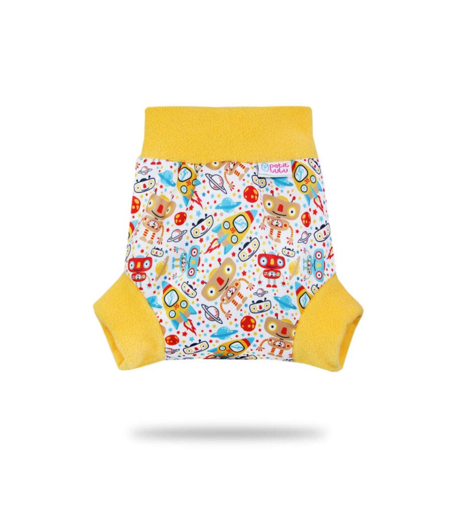 Petit Lulu Pull Up Cloth Nappy Wrap | Size M | Washable Diaper Wrap | Reusable Cloth Nappies | Made in Europe (Robots) Space Robots - Buy Online on SooperMarket.com