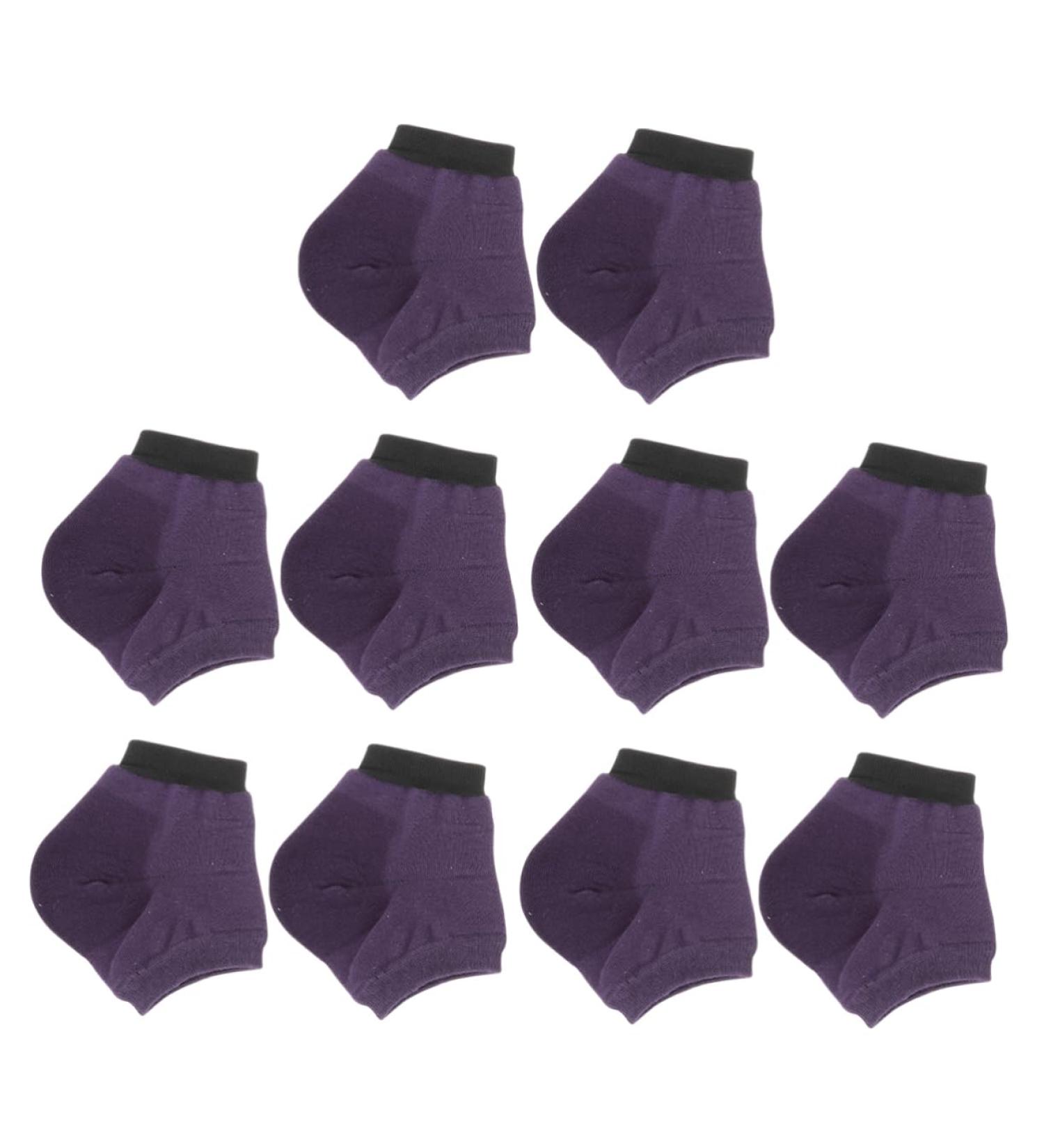 HAPINARY 5 Pairs Moisturizing Socks Heel Sleeves Feet Lotion Slipper Socks Silicone Gel Foot Lotion Cracked Heel Socks Summer Socks Gel Sock Anti Slip Socks Foot Protector Purple Cotton - Buy Online on SooperMarket.com