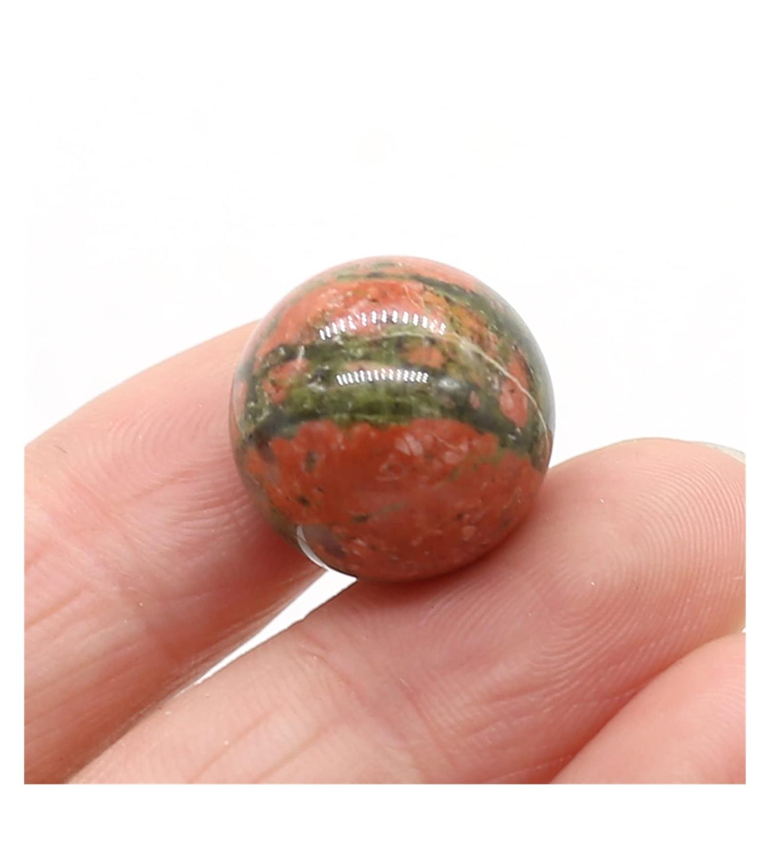 Natural Crystal Rough 16mm Round Natural Crystal Quartz Transfer Ball Polished Gemstone Beads Specimen DIY Jewelry Home Natural Stone (Color : Unakite Size : 1PC) - Buy Online on SooperMarket.com