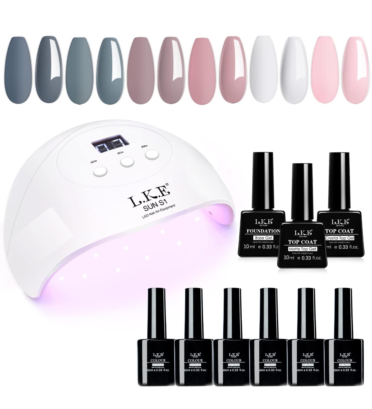 Lke Schellack Nailack Starter Set with 72W Lamp | 6 Colors Gel Nail Polish Base & Top Coats | DIY Soft Nail Art Decoration - Buy Online on SooperMarket.com