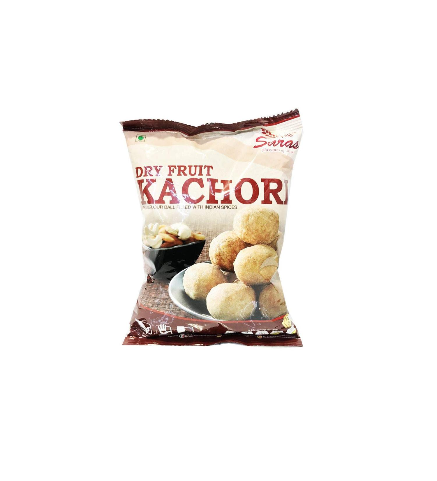 Saras Dryfruit Kachori - 200g (Pack of 2) | Crispy and Flavorful Indian Snack with a Nutty Twist | Namkeens - Buy Online on SooperMarket.com