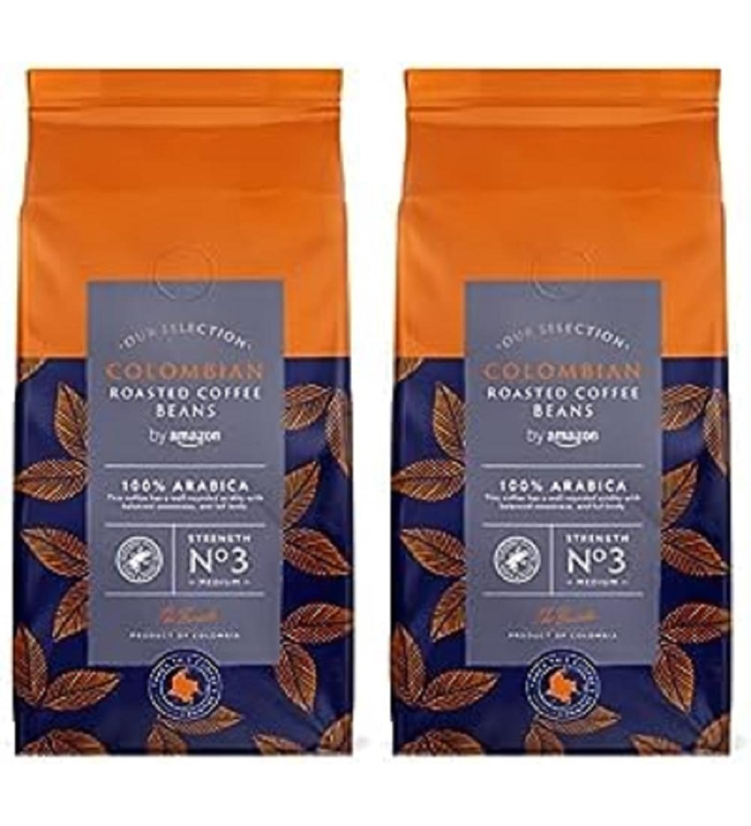 by Amazon Colombian Coffee Beans Medium Roast 1Kg (2 Packs x 500g) - Rainforest Alliance Certified Colombian 500 g (Pack of 2) - Buy Online on SooperMarket.com