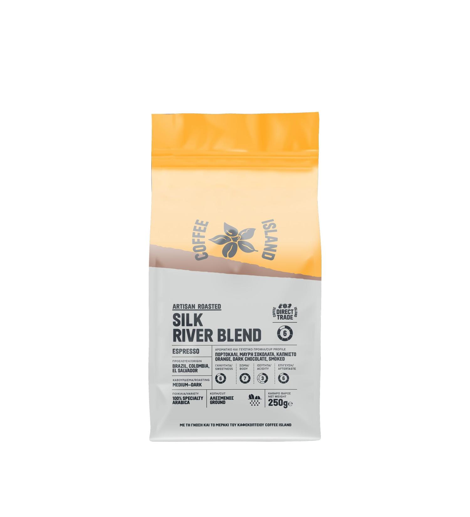 Coffee Island Espresso Silk River Blend with Medium-Dark Roasting Prepacked (Ground) 250g - Buy Online on SooperMarket.com