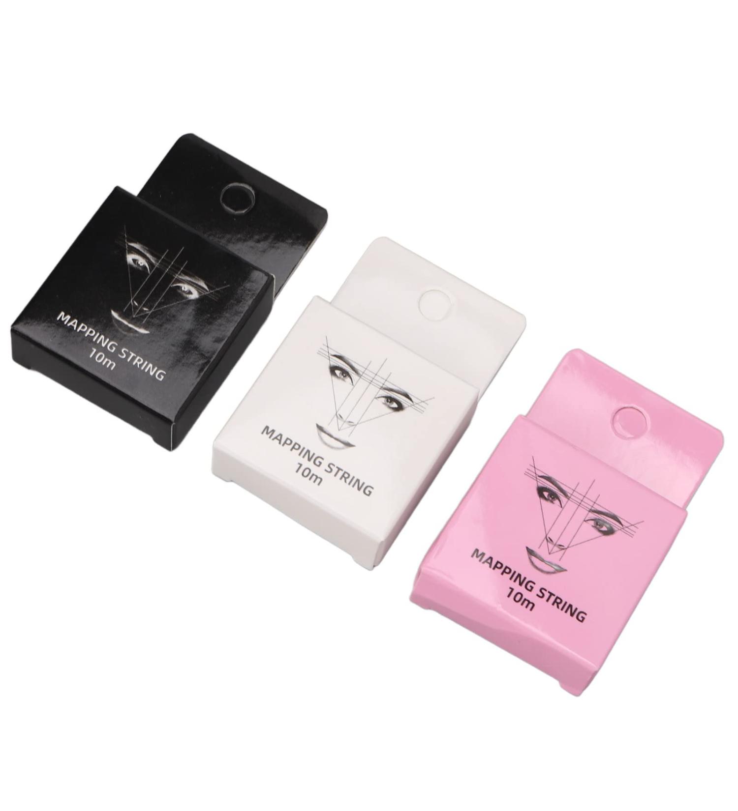 3pcs 32.8ft Eyebrow Thread Brow Mapping String Microblading String Measurement 15ml Pre Inked Eyebrow Mapping String Black White Red - Buy Online on SooperMarket.com