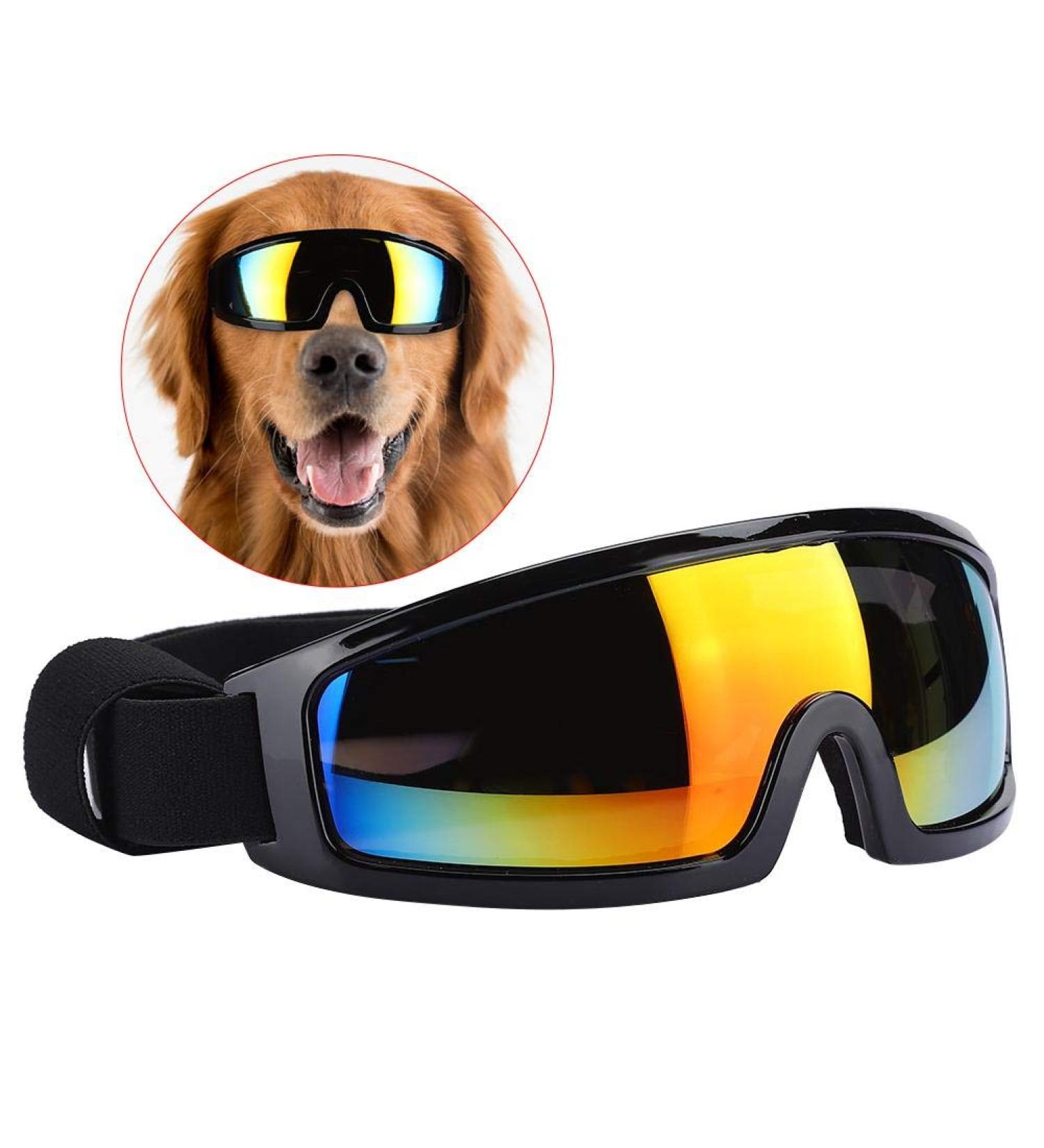Dog Sunglasses Pet Fashion Goggles Wide View Dog Plastic Glasses for Wind Dust Snow Protection Adjustable Elastic Straps Pet Glassesfor Medium and Large Dogs(Black) - Buy Online on SooperMarket.com