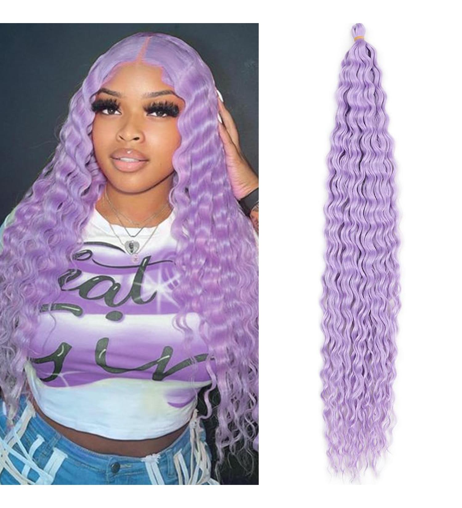 DSoar 30 Purple Deep Twist Crochet Hair - 3 Packs Ocean Wave Curly Bohemian Braids | Synthetic Hair Extensions for Women & Girls - Buy Online on SooperMarket.com