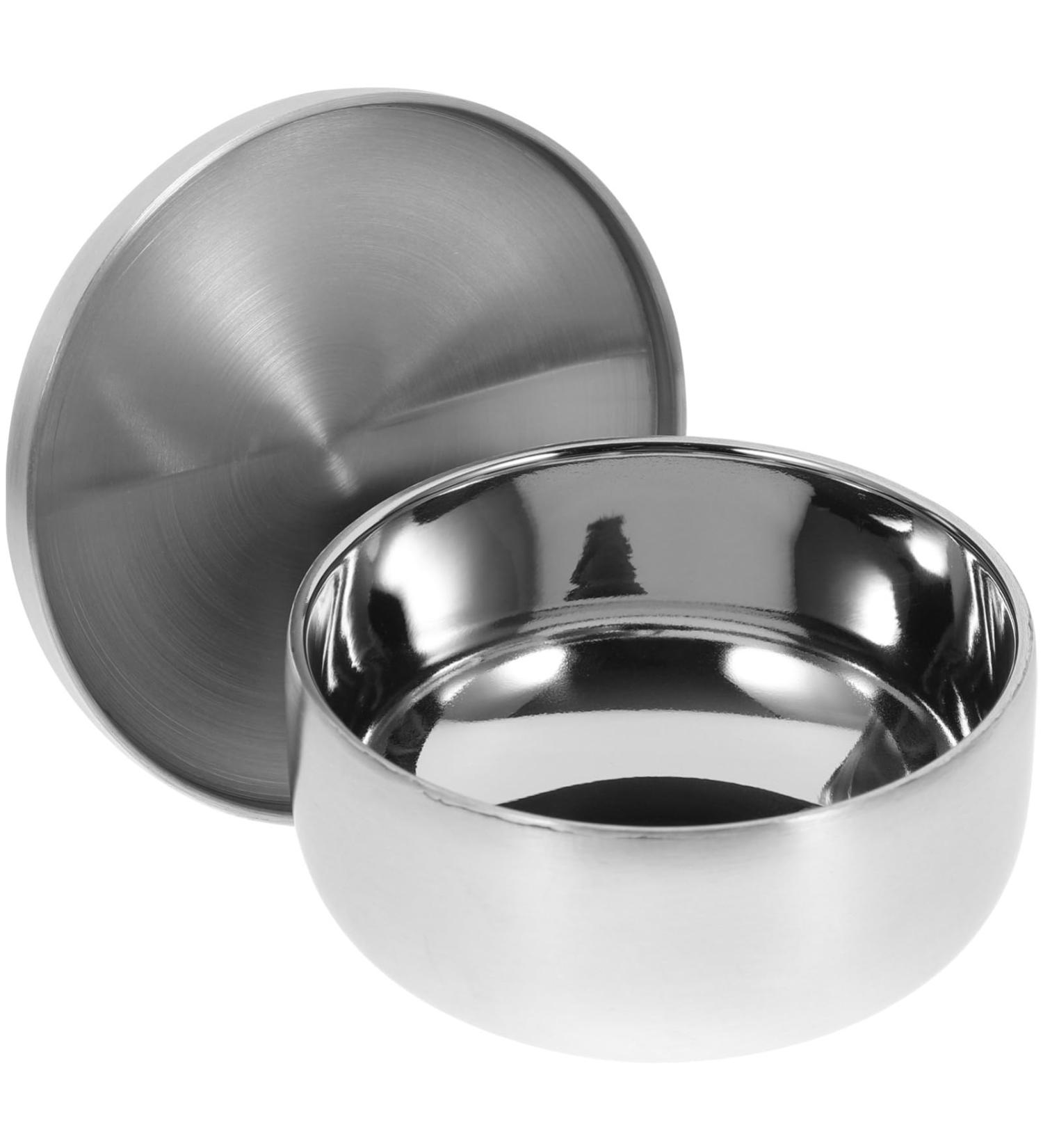 Frcolor Men's Shaving Bowl & Soap Set | Stainless Steel Shaving Accessories & Wooden Stand for Perfect Shave - International Shipping Available - Buy Online on SooperMarket.com