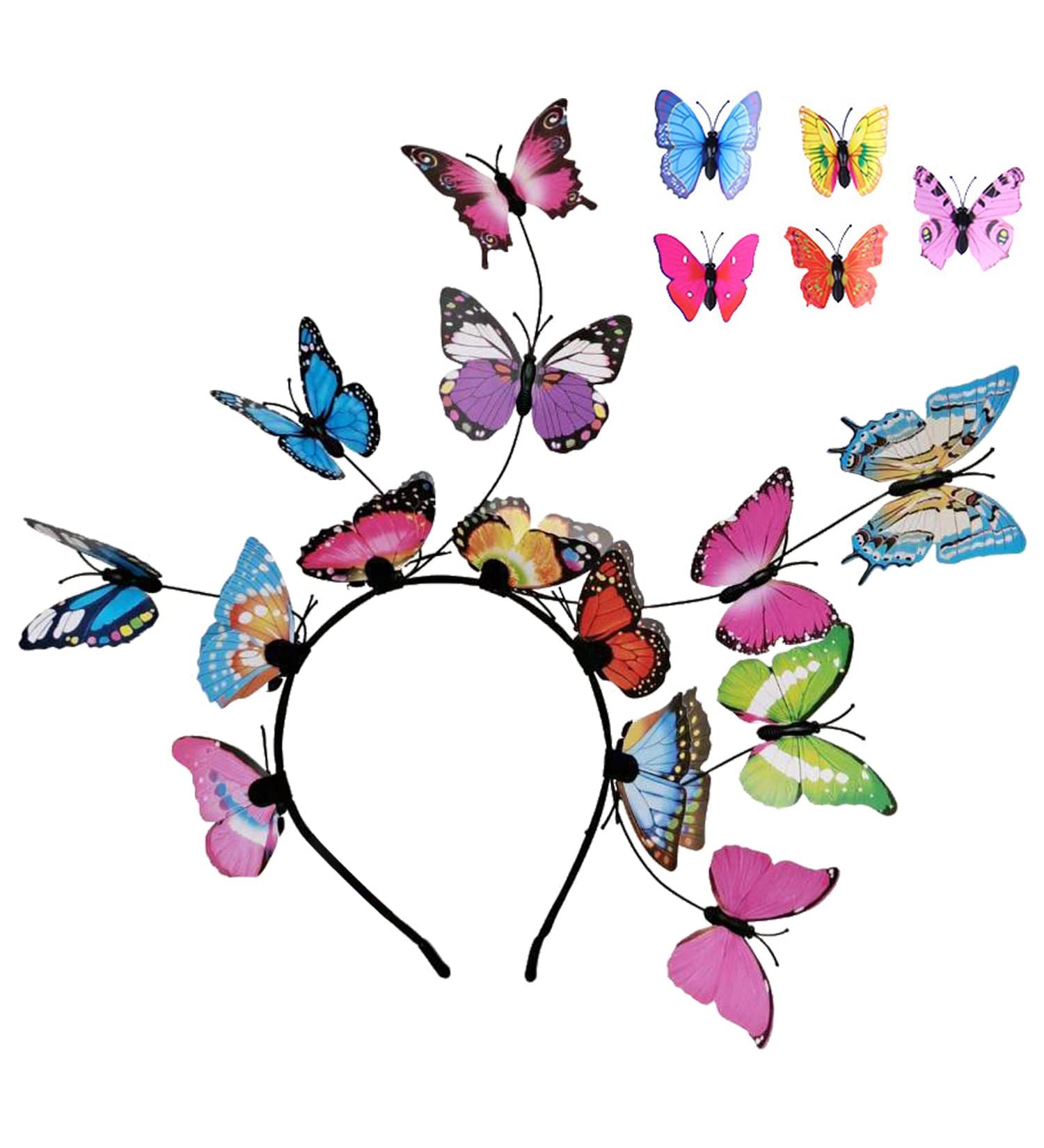 TIANNAIT 1 Colourful Butterfly Headband 5 Butterfly Clips Butterfly Hair Accessories Fairy Headband Butterfly Crown Headband for Halloween - Buy Online on SooperMarket.com