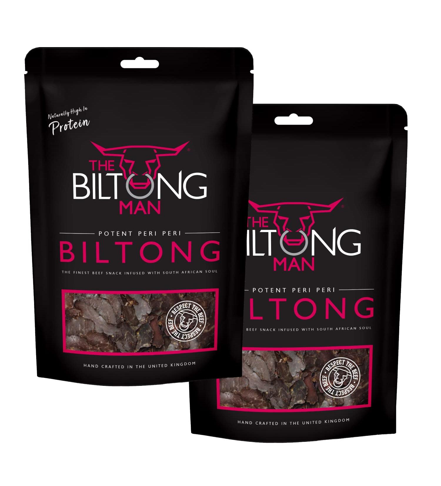 The Biltong Man | Peri-Peri Beef Biltong | Healthy High Protein Dried Chilli Beef Snack | (1000 Grams) 1000 Grams - Buy Online on SooperMarket.com