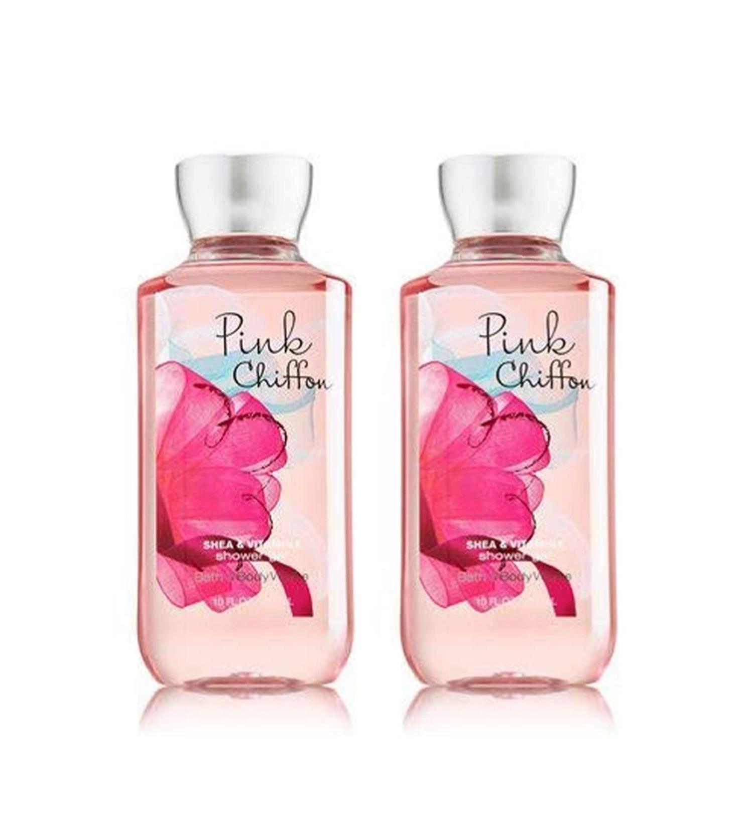 Bath & Body Works Pink Chiffon Shower Gel Gift Sets 10 Oz 2 Pack (Pink Chiffon) 20.0 ounces Pink Chiffon 10 Fl Oz