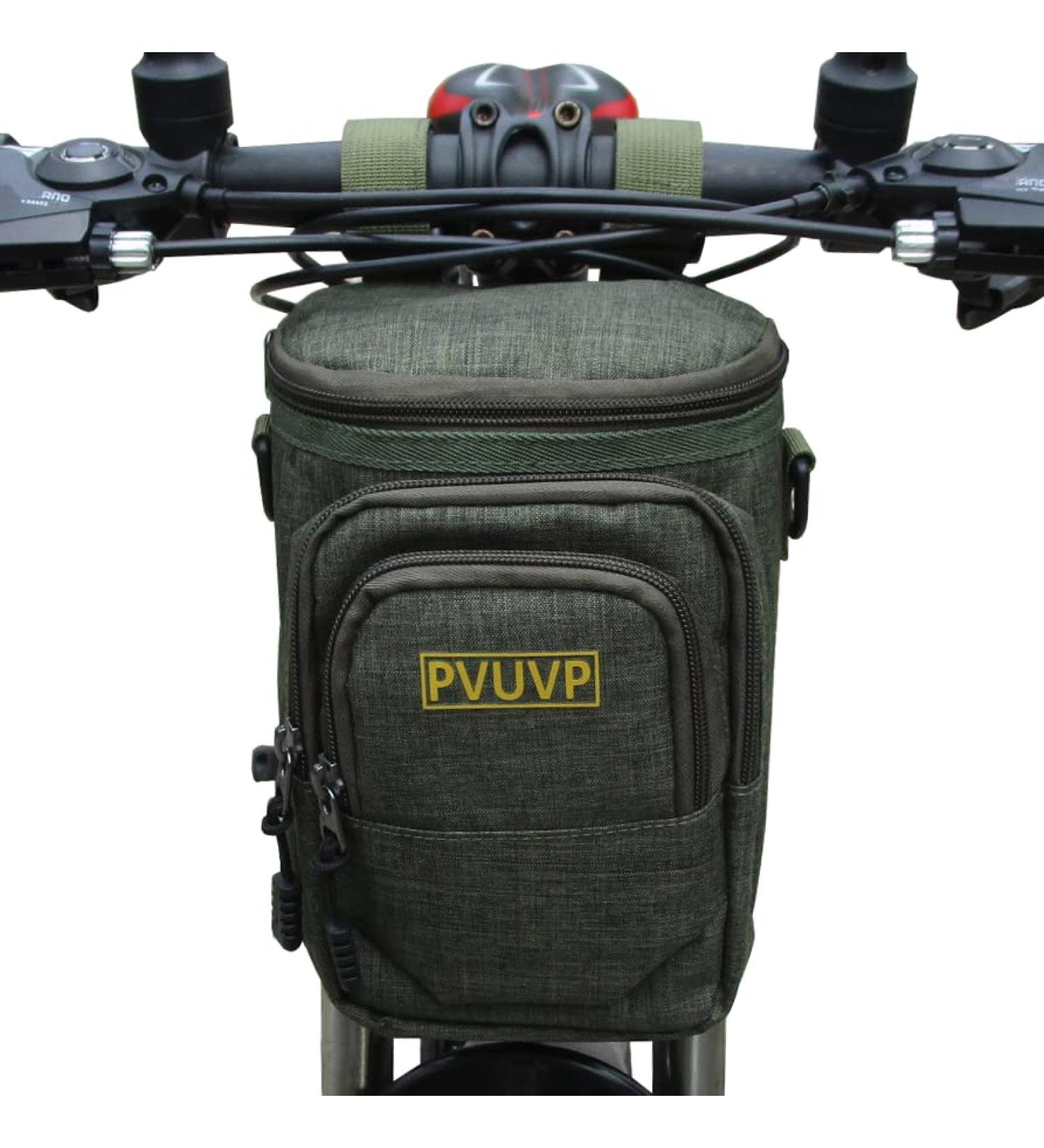 PVUVP Bike Handlebar Bag - 2.8L Waterproof Front Road Bike Bag for Commuter, Outdoor Riding, Traveling & Camping - Green - Buy Online on SooperMarket.com