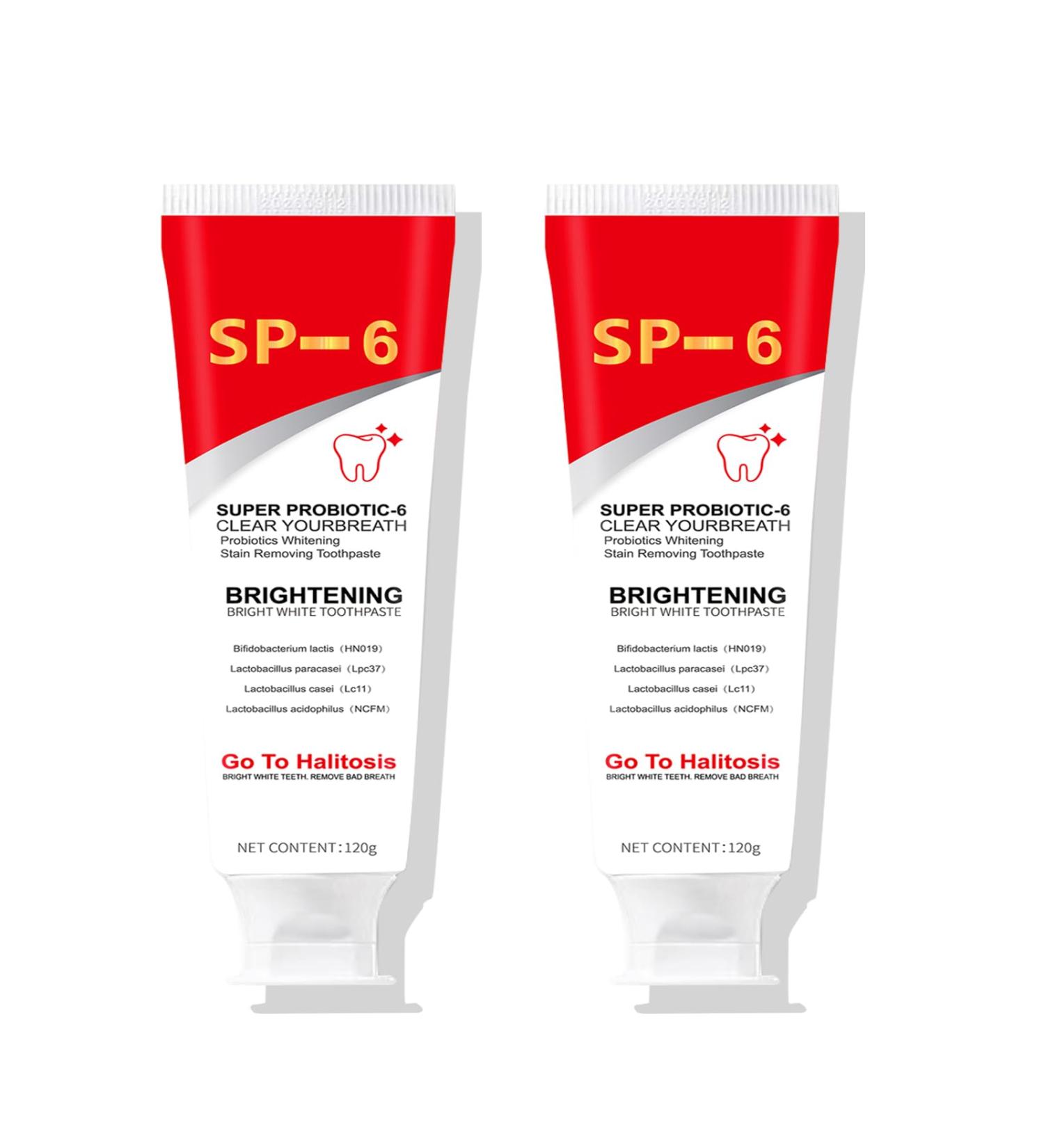 SP-6 Probiotics Ultra Whitening Toothpaste - Deep Cleaning & Fresh Breath 2PCS - Brighten Teeth & Remove Stains - Buy Online on SooperMarket.com