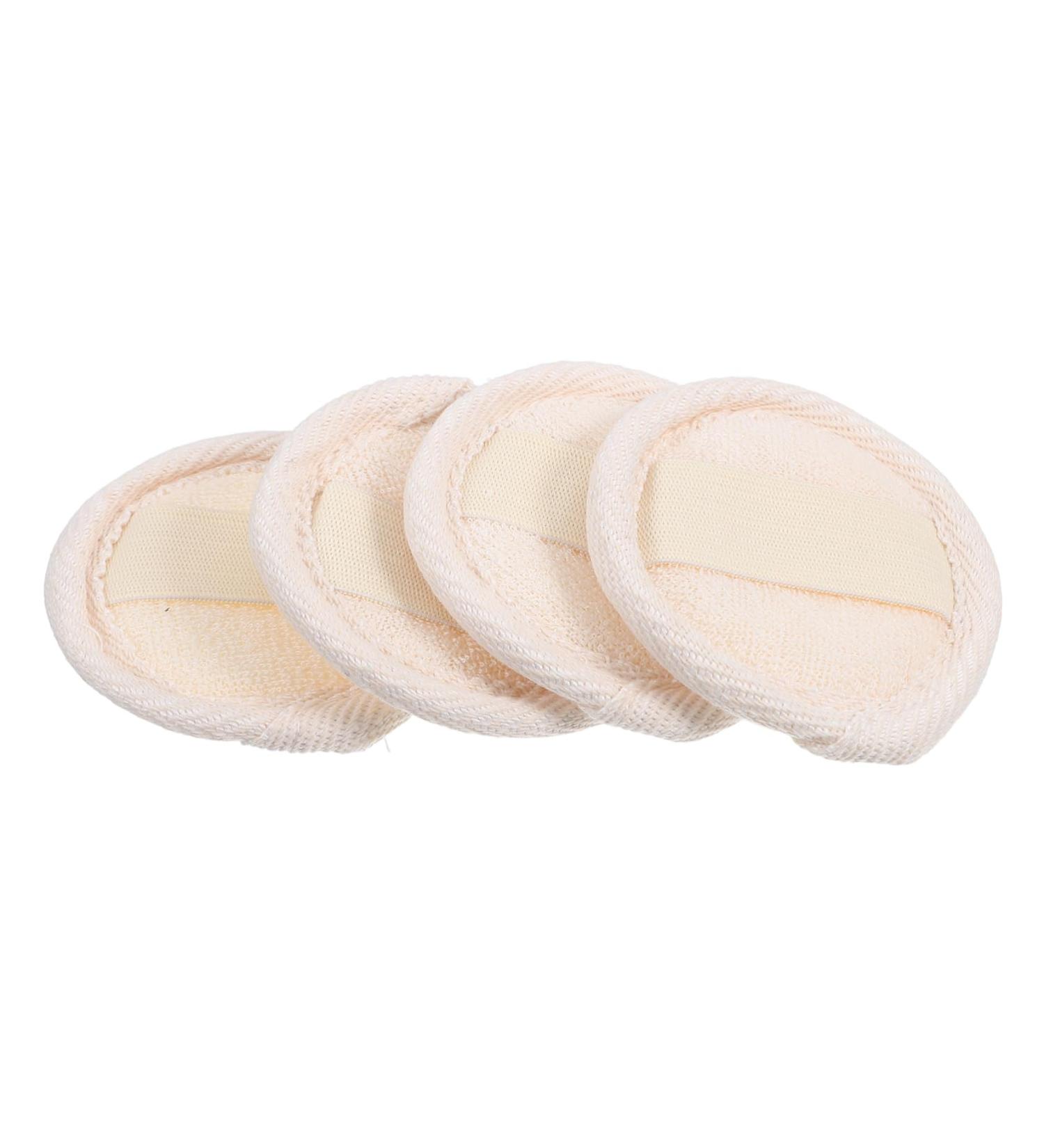 4pcs Loofah Facial & Body Scrubber Set - Beige Fabric Shower & Dish Washing Pads for Exfoliating & Cleansing - Buy Online on SooperMarket.com