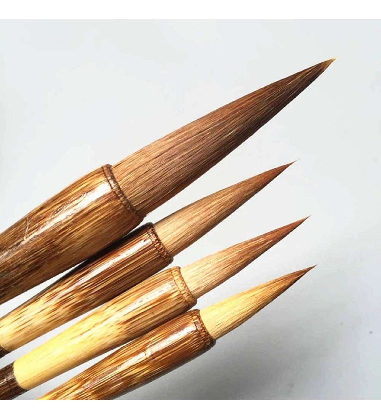Shanlian Hubi Fine Chinese Calligraphy Brush Set - Pure Wolf Hair - Ideal for Watercolor, Kanji, Drawing - Beginner Sumi Brush Set - Buy Online on SooperMarket.com
