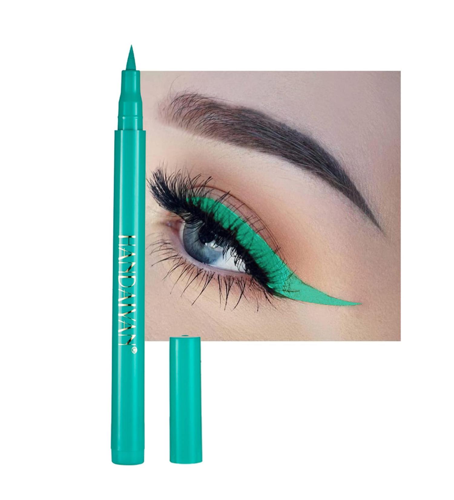 DekRion Liquid Eyeliner in Green - Long-Lasting & Waterproof | High-Pigmented Colored Eyeliner for Eye Makeup - 1PC - Buy Online on SooperMarket.com