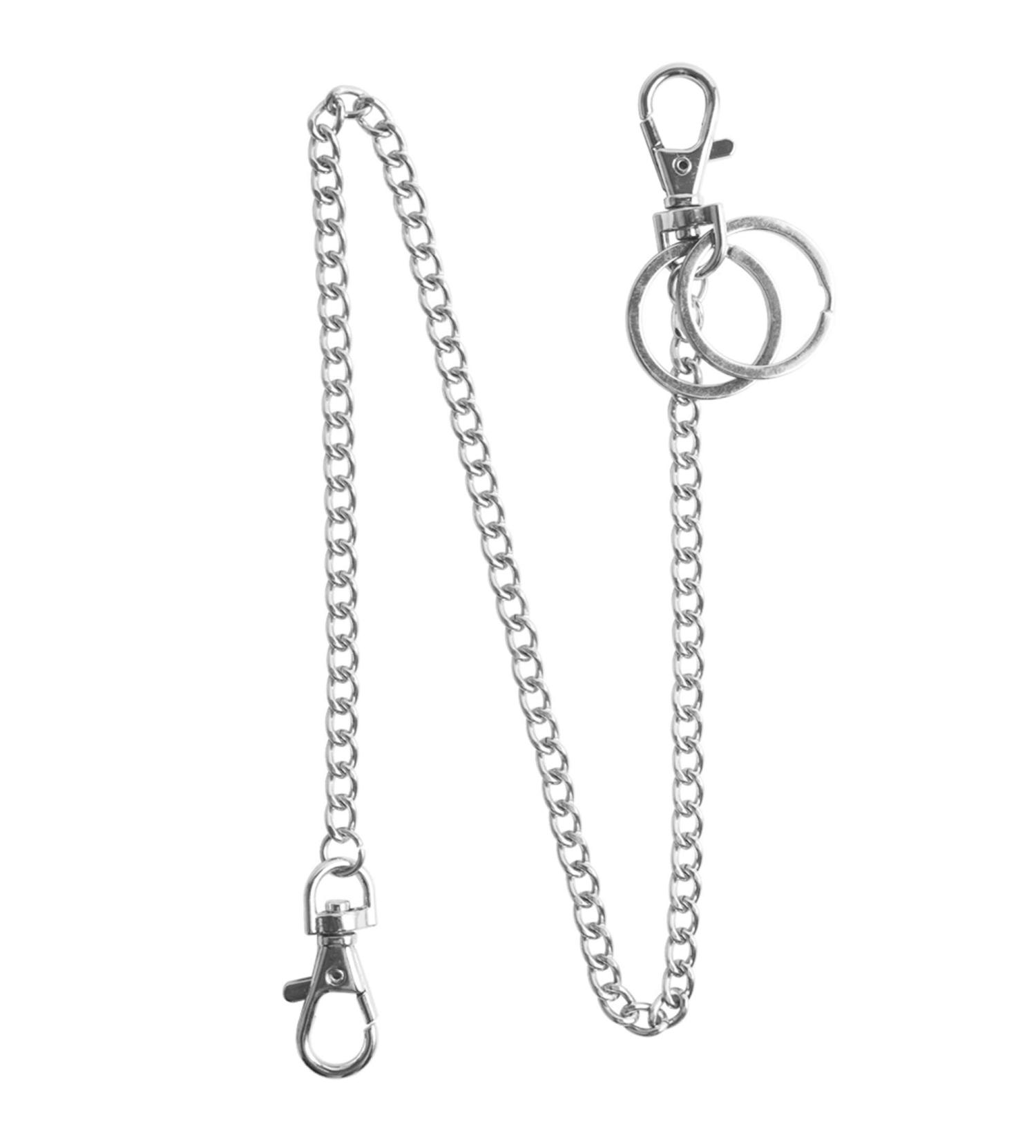 Teskyer 18 Inch Silver Wallet Chain with Lobster Clasps and Extra Rings - Keychain for Keys, Wallet, Jeans, Belt Loop, Purse - Silver - Buy Online on SooperMarket.com
