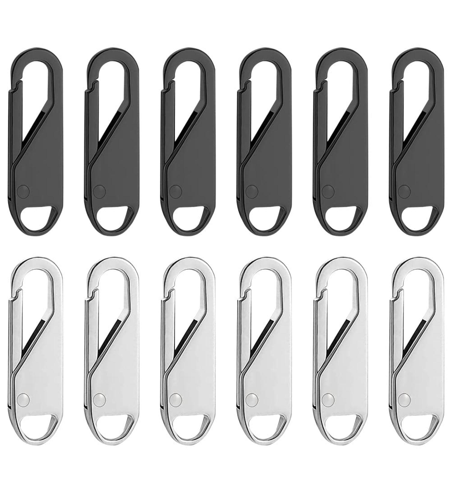 Uberming 12-Piece Universal Zipper Replacement & Repair Set - Metal Zippers for Jackets Boots & Bags - Black/Silver - Buy Online on SooperMarket.com