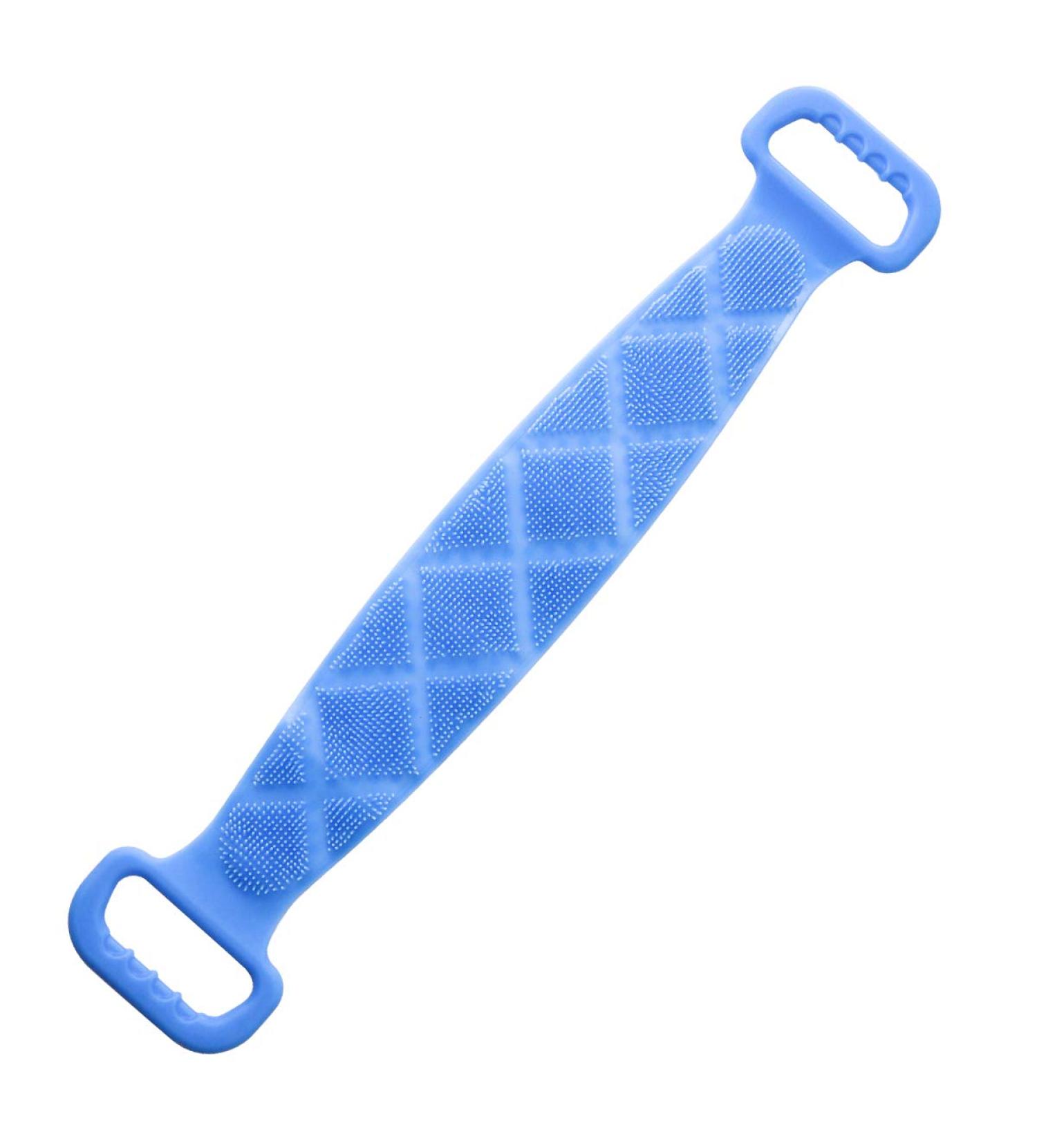 Silicone Bath Body Brush, Long Exfoliating Back Scrubber Massager, Sky Blue - Buy Online on SooperMarket.com