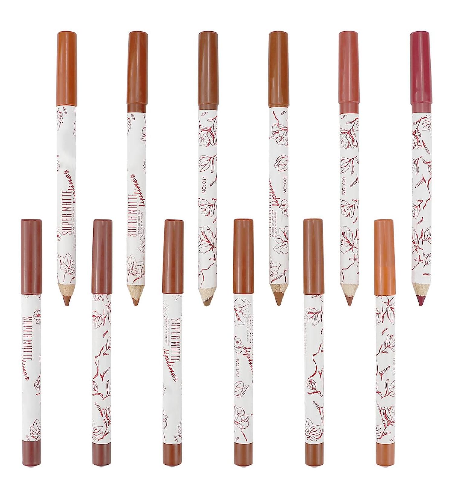 Shop 12 Colors Matte Lip Liner - Waterproof Long-Lasting Velvet Lip Pencils for Perfect Lips | International Shipping - Buy Online on SooperMarket.com