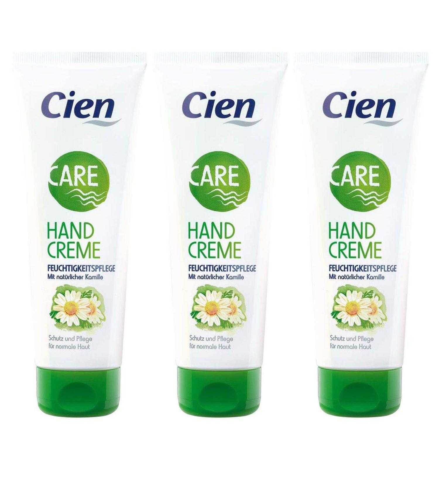 Cien CARE Hand Cream 125ml - Moisture & Care with Natural Chamomile (3-Pack) - Hydrating Hand Moisturizer for Soft Skin - Buy Online on SooperMarket.com