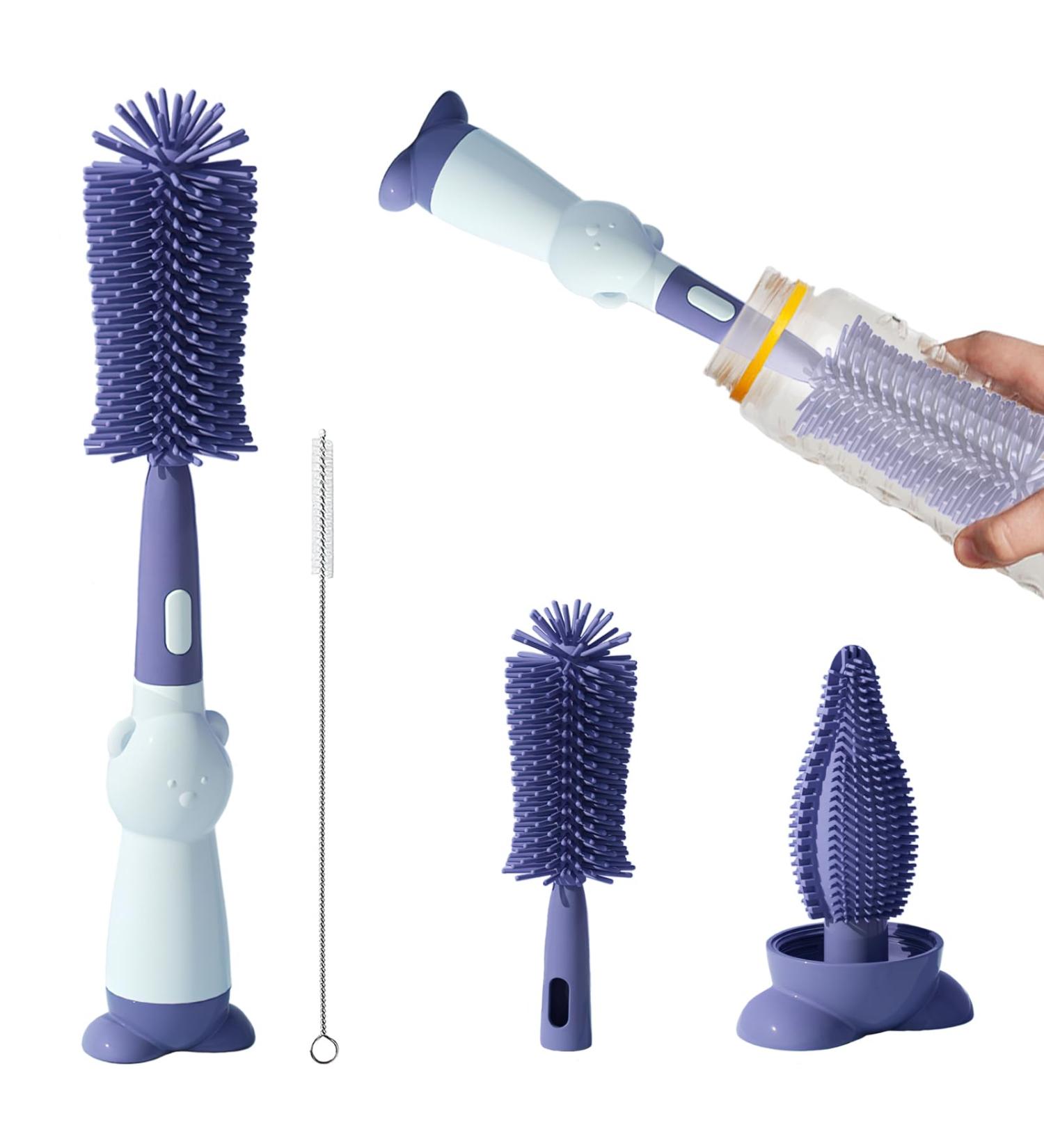 FainFun 3 in 1 Baby Bottle Brush Set Reusable Cleaner for All Baby Bottles | International Shipping Available - Buy Online on SooperMarket.com